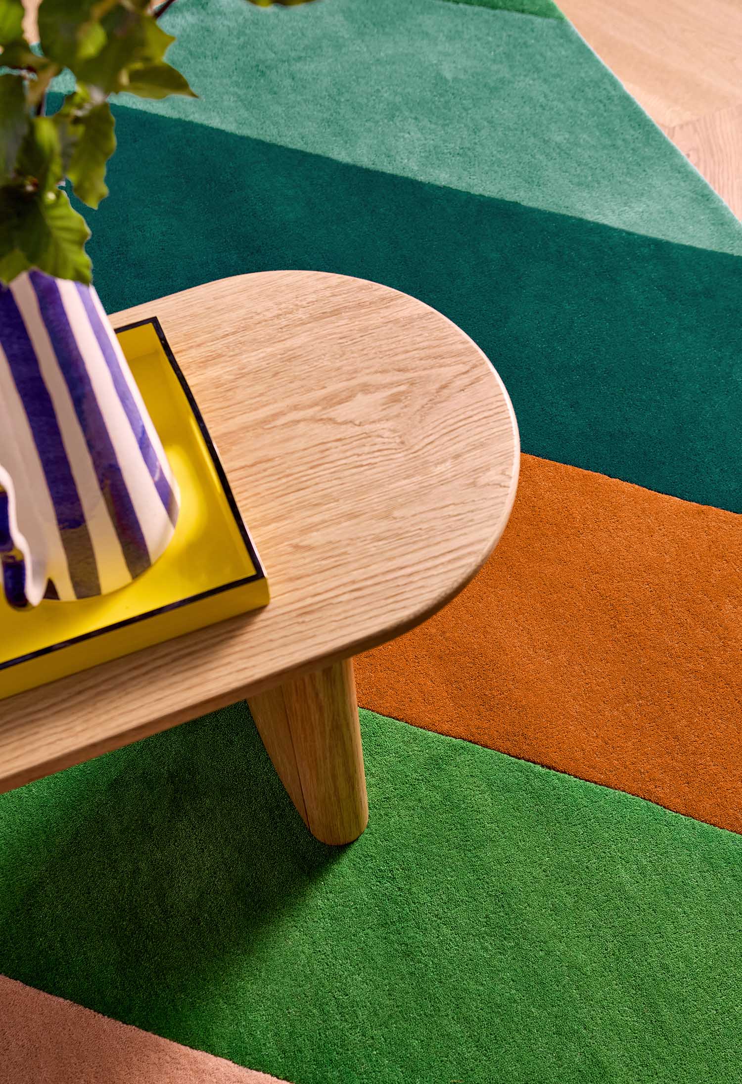 Koberec SHERBET STRIPE EMERALD AMBER vícerozměrný