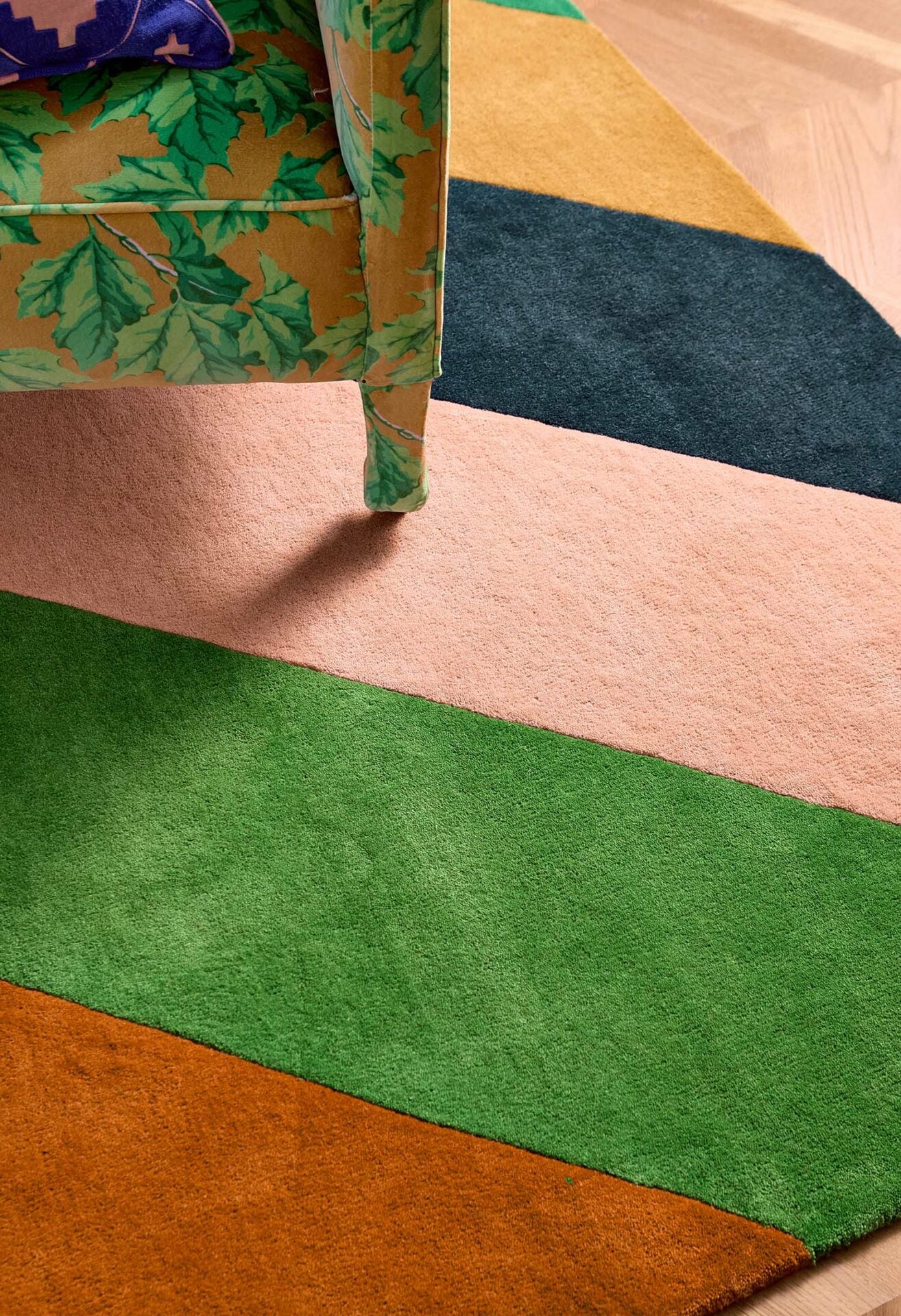 Koberec SHERBET STRIPE EMERALD AMBER vícerozměrný