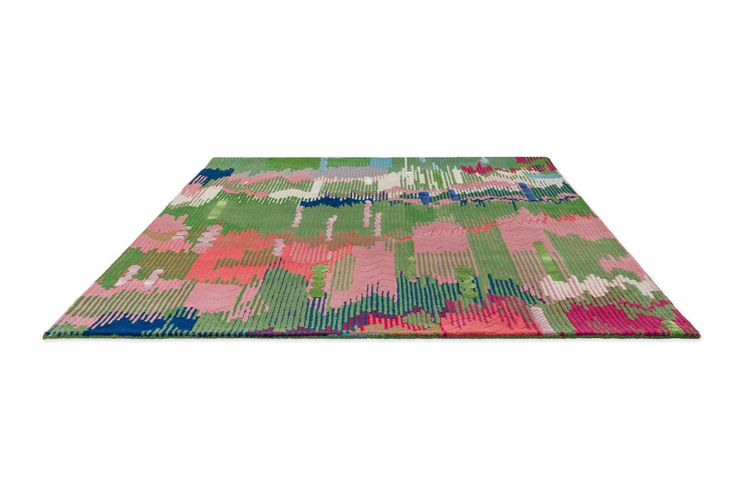 Wilderness peridot emerald rug green and pink