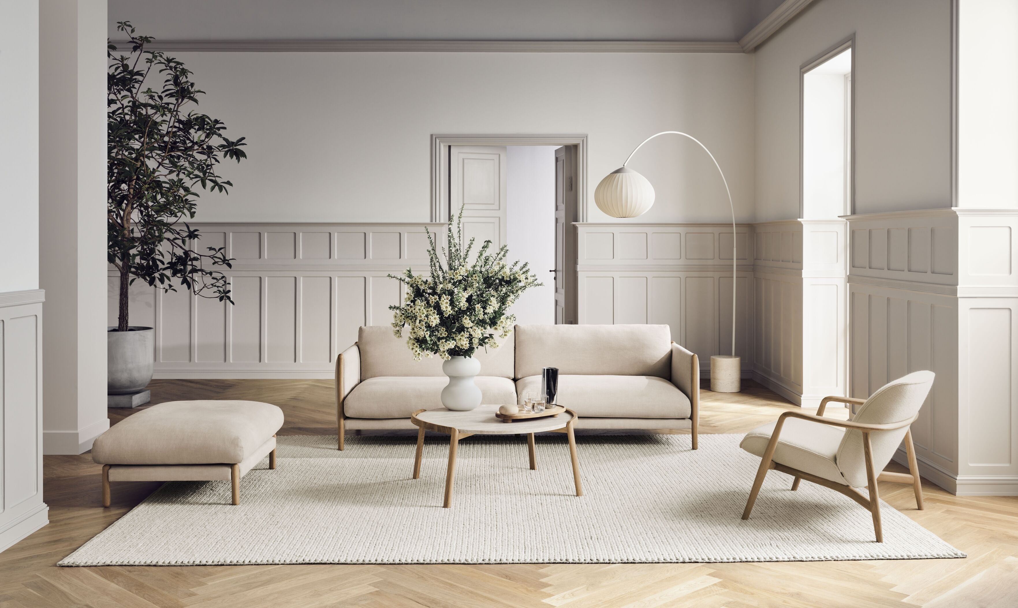 3-person sofa Hayden whiten base