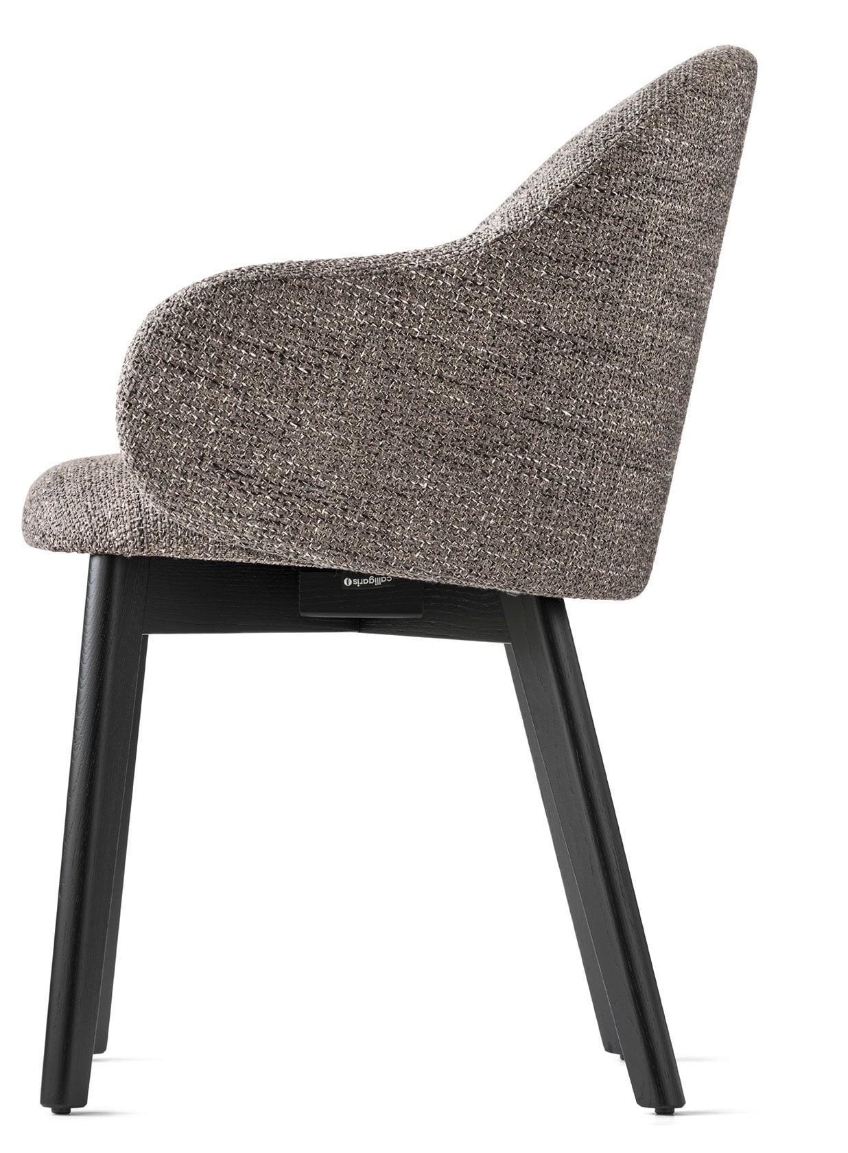 HOLLY FAB Armchair upholstered with a black wooden base