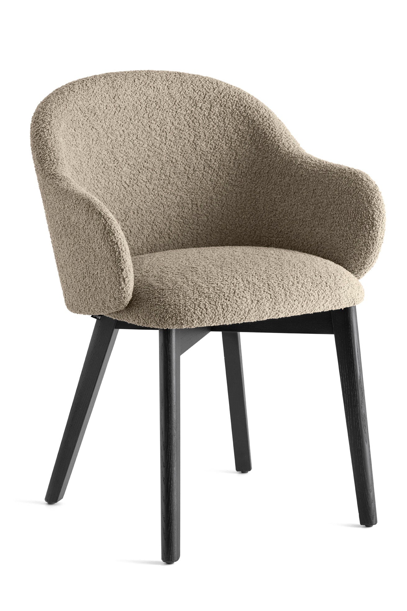 HOLLY FAB Armchair upholstered with a black wooden base