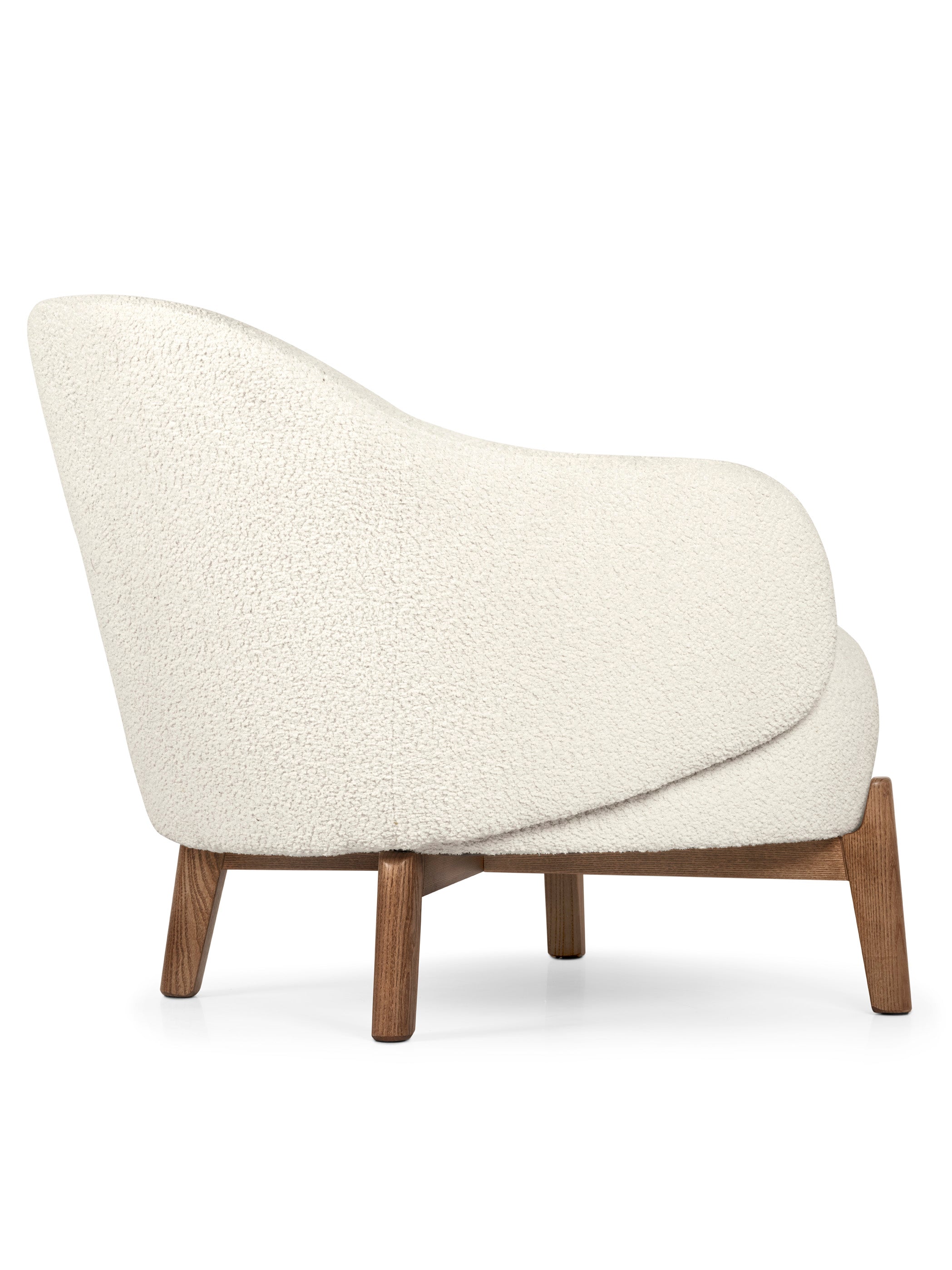 HOLLY FAB upholstered armchair with walnut base