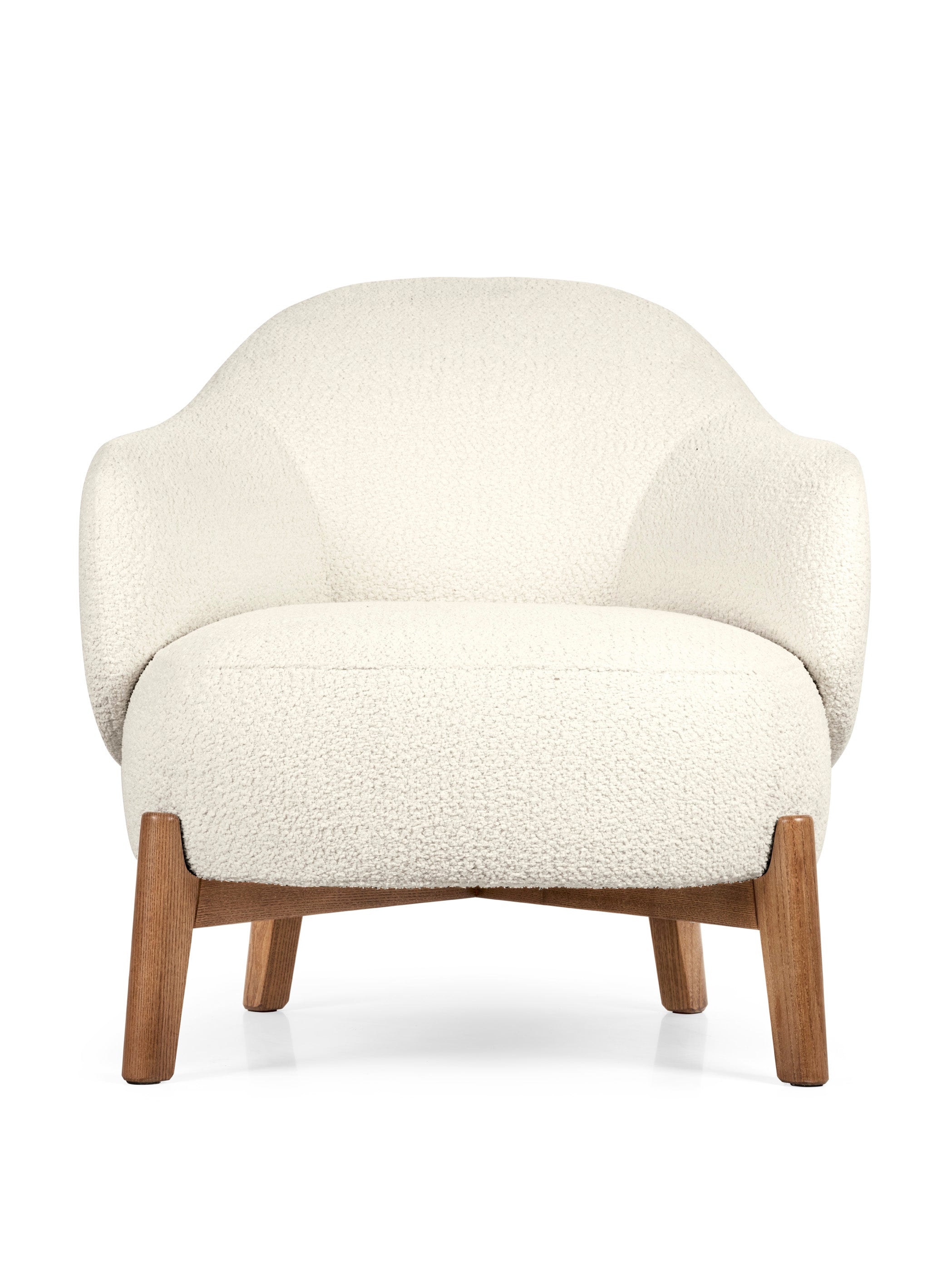 HOLLY FAB upholstered armchair with walnut base