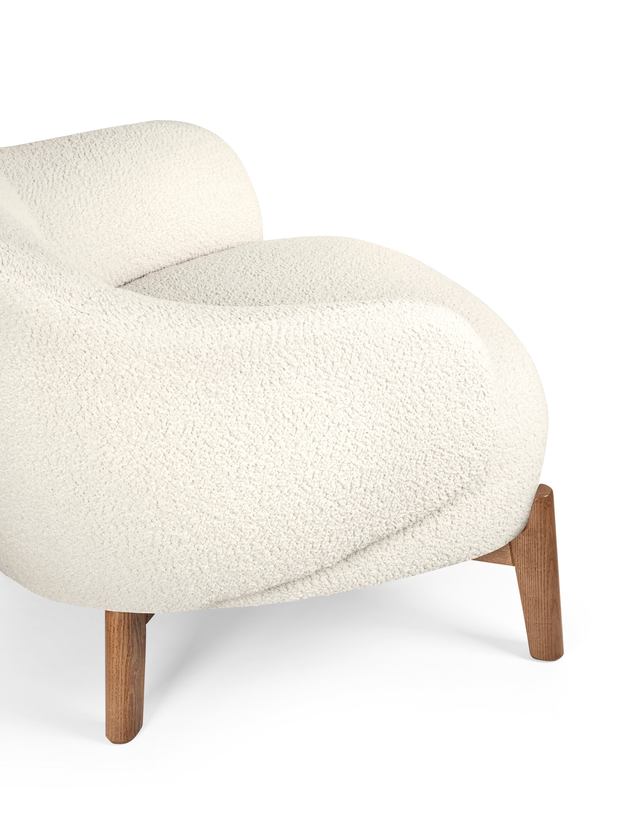 HOLLY FAB upholstered armchair with walnut base