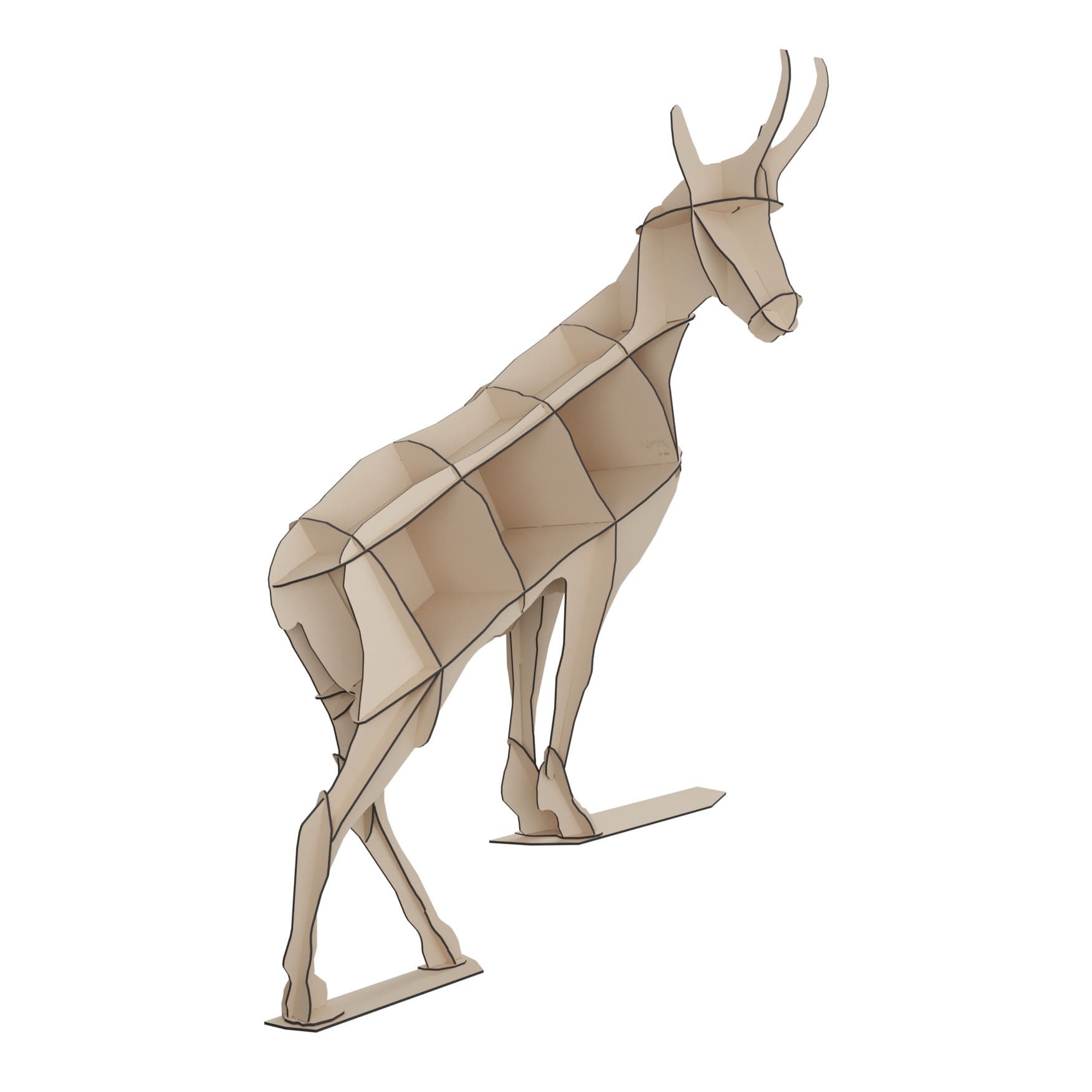 Beige nástěnný regál HORACE