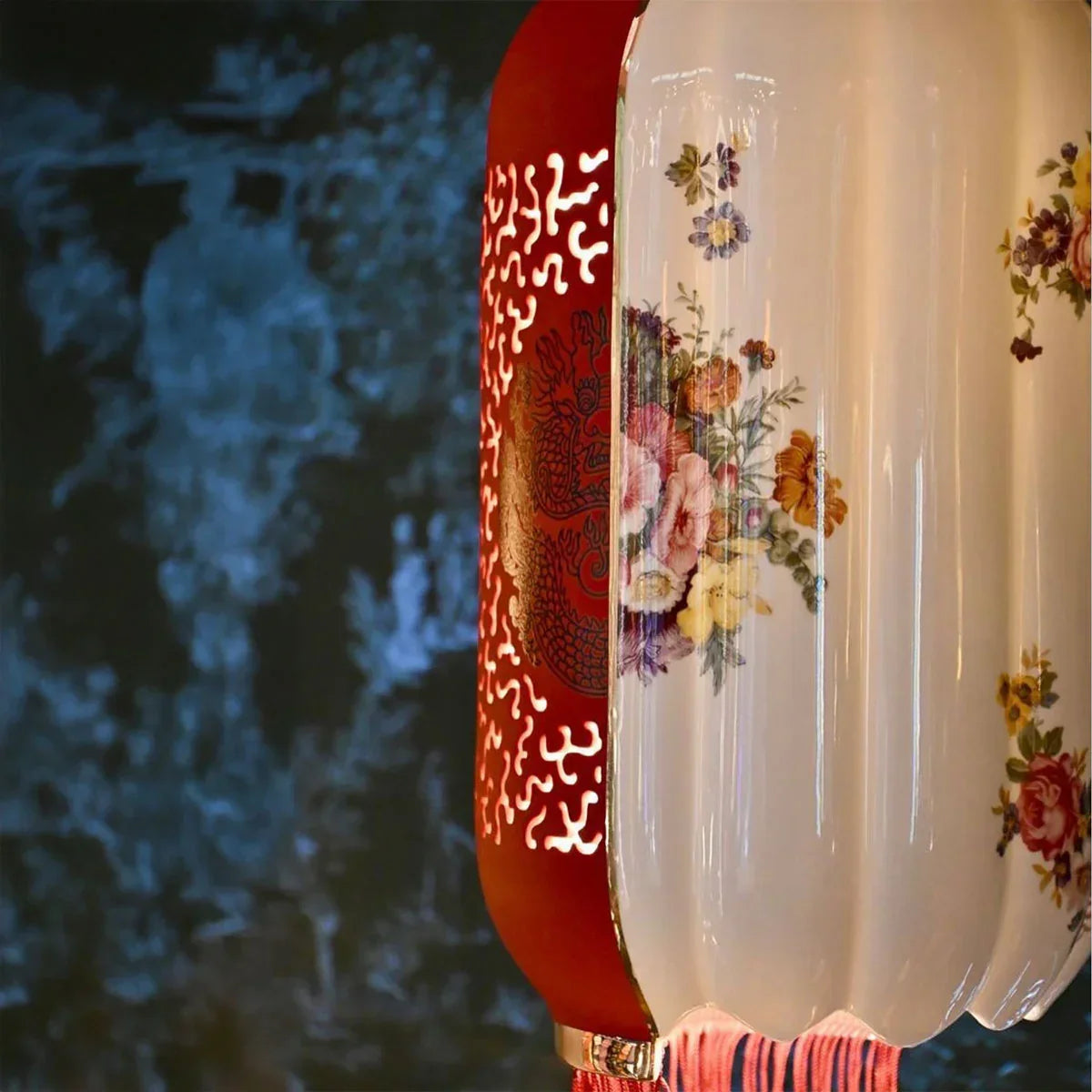 Závěsné svítidlo HYBRID INALDA bílé s červenou