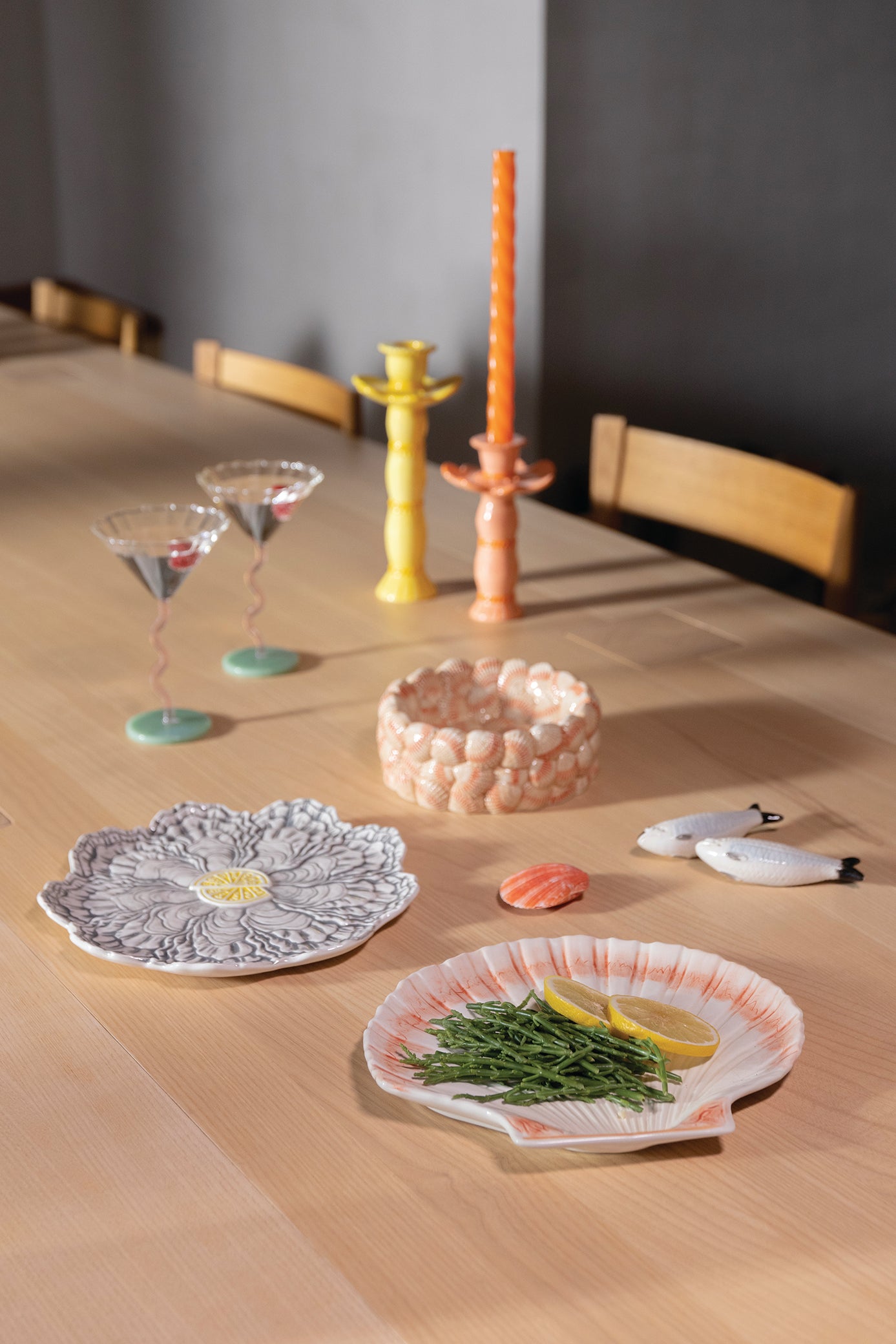 Desertní talíř COCKLE béžový s oranžovou