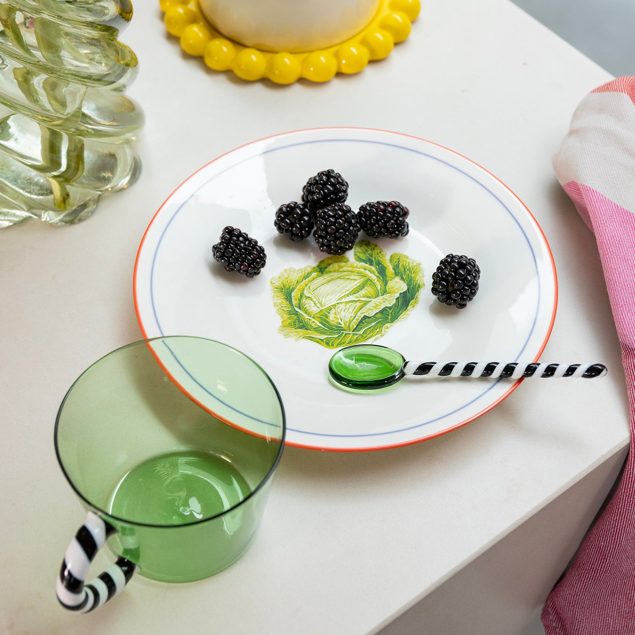 Sada snídaňových talířů VEGETABLE bílá