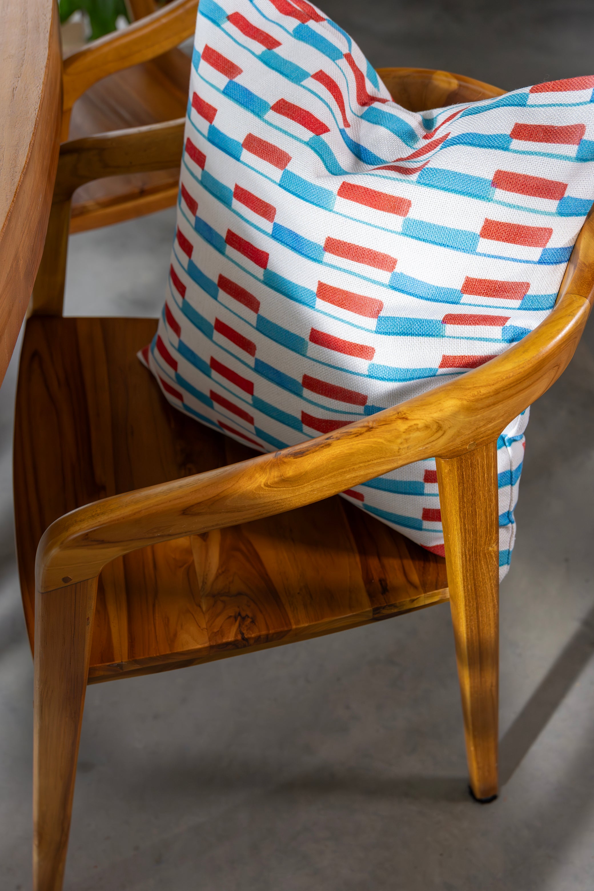 Cushion Cover CLASH White with Blue and Red