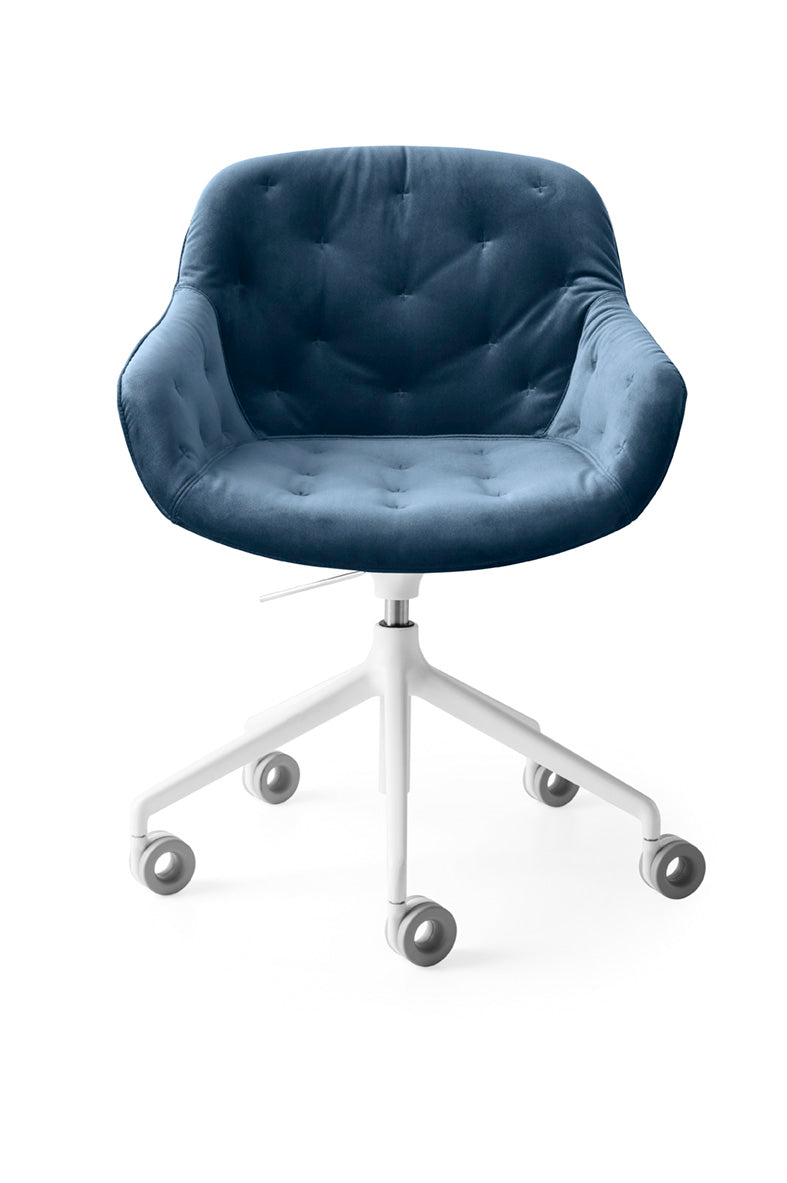 IGLOO upholstered quilted office chair with a white base