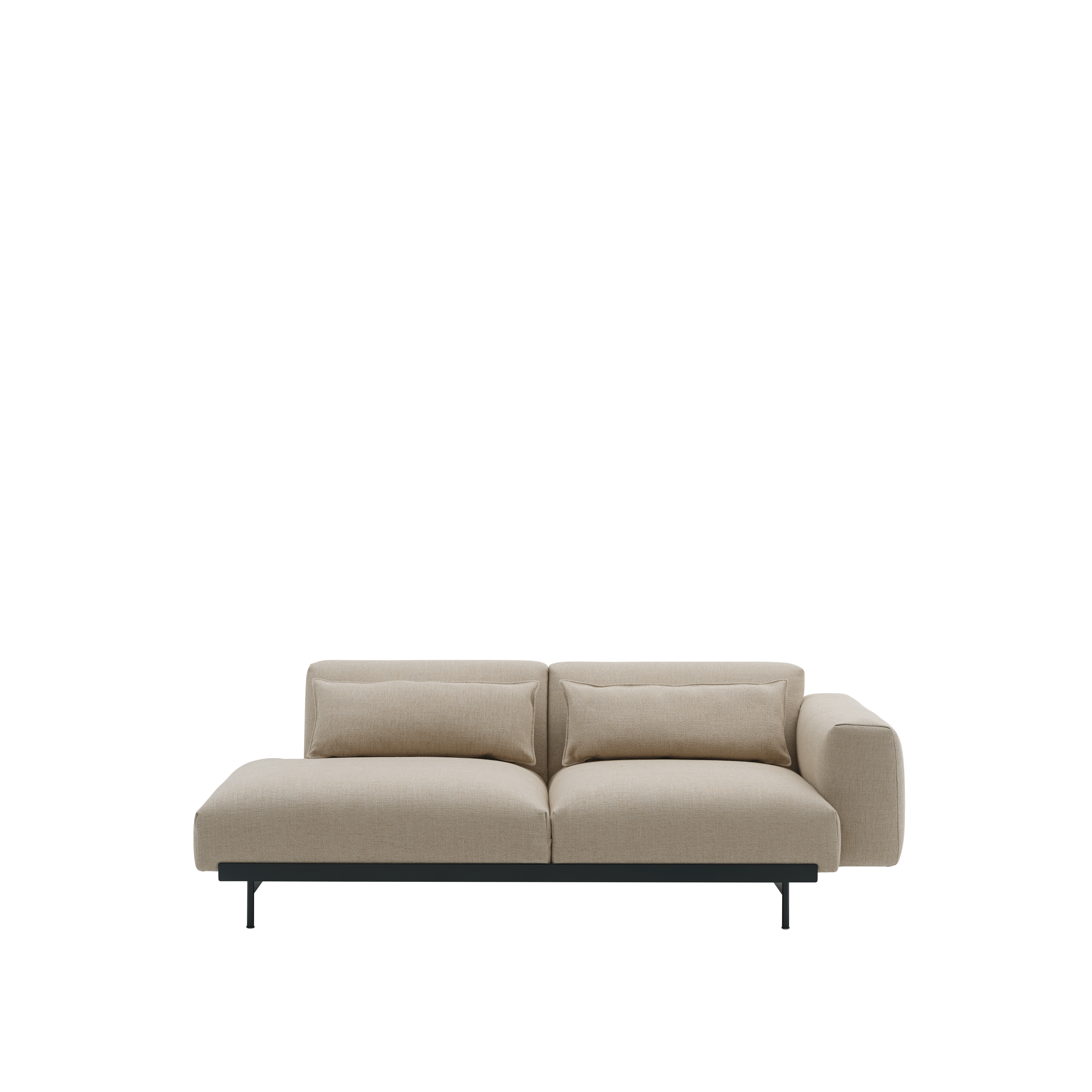 Sofa pro dvě osoby, otevřená levostranná IN SITU, čalouněná.