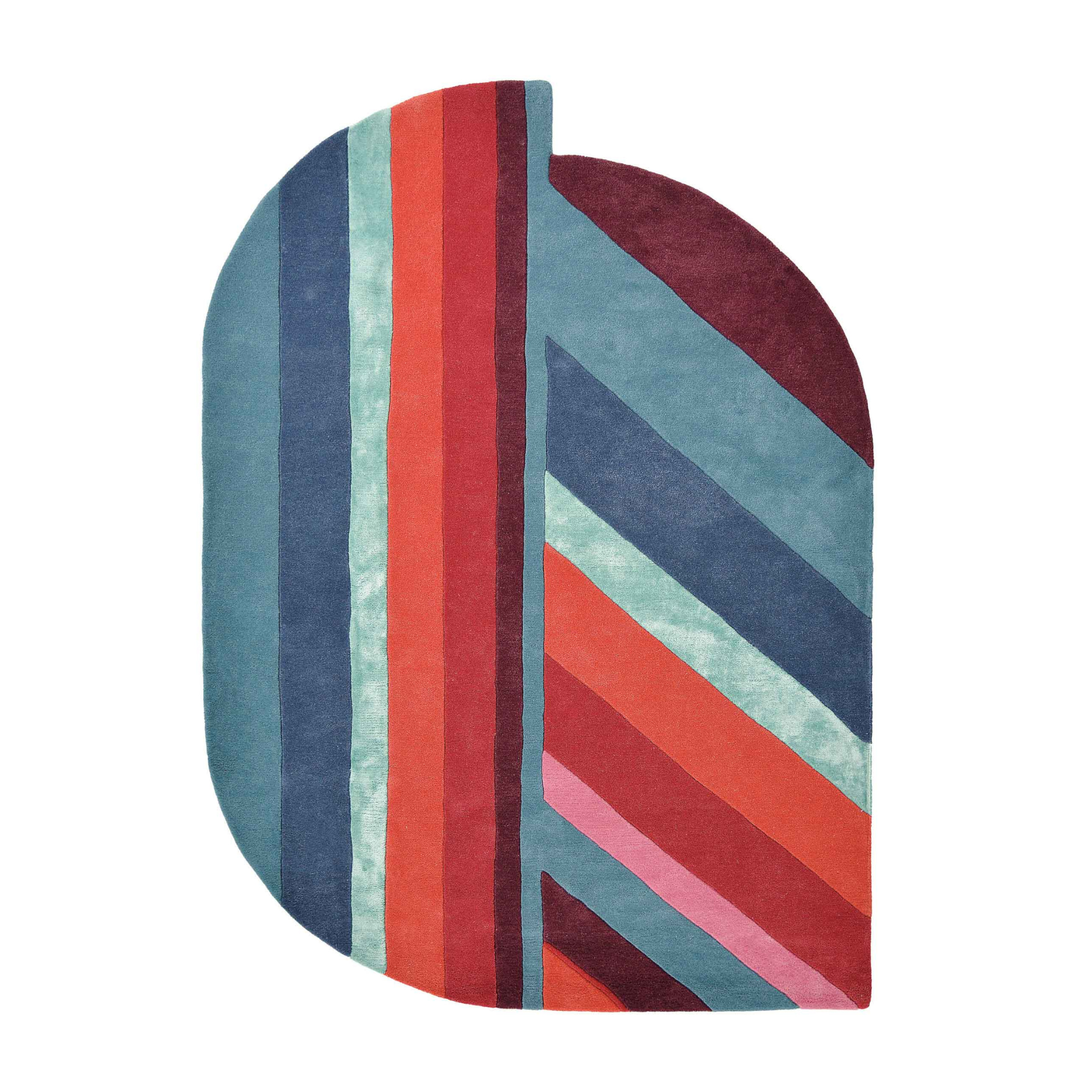 Untymmetrical rug Jardin blue