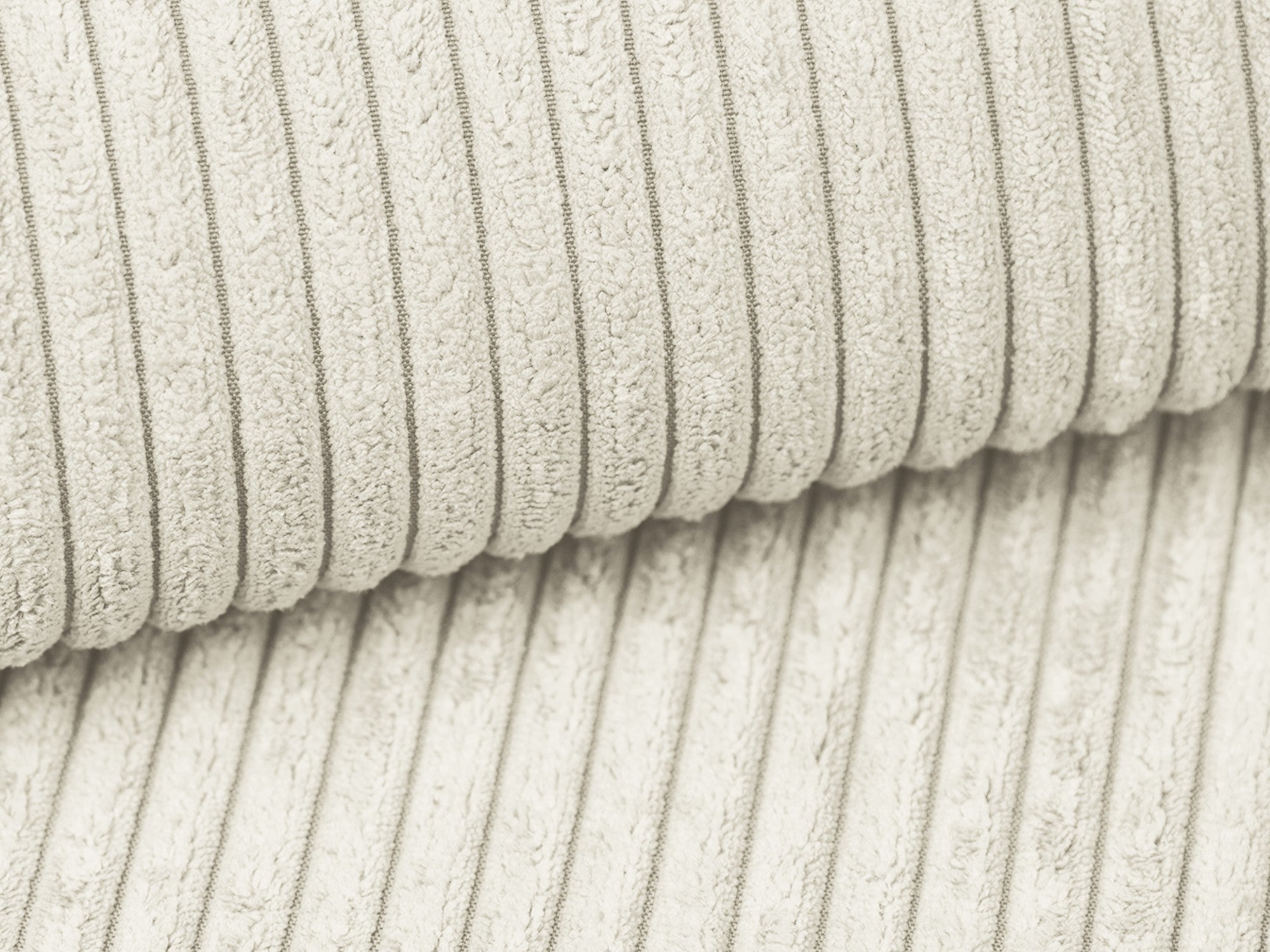 Pohovka pro 3 osoby s funkcí spaní KALENA světle béžový kordurovým materiálem