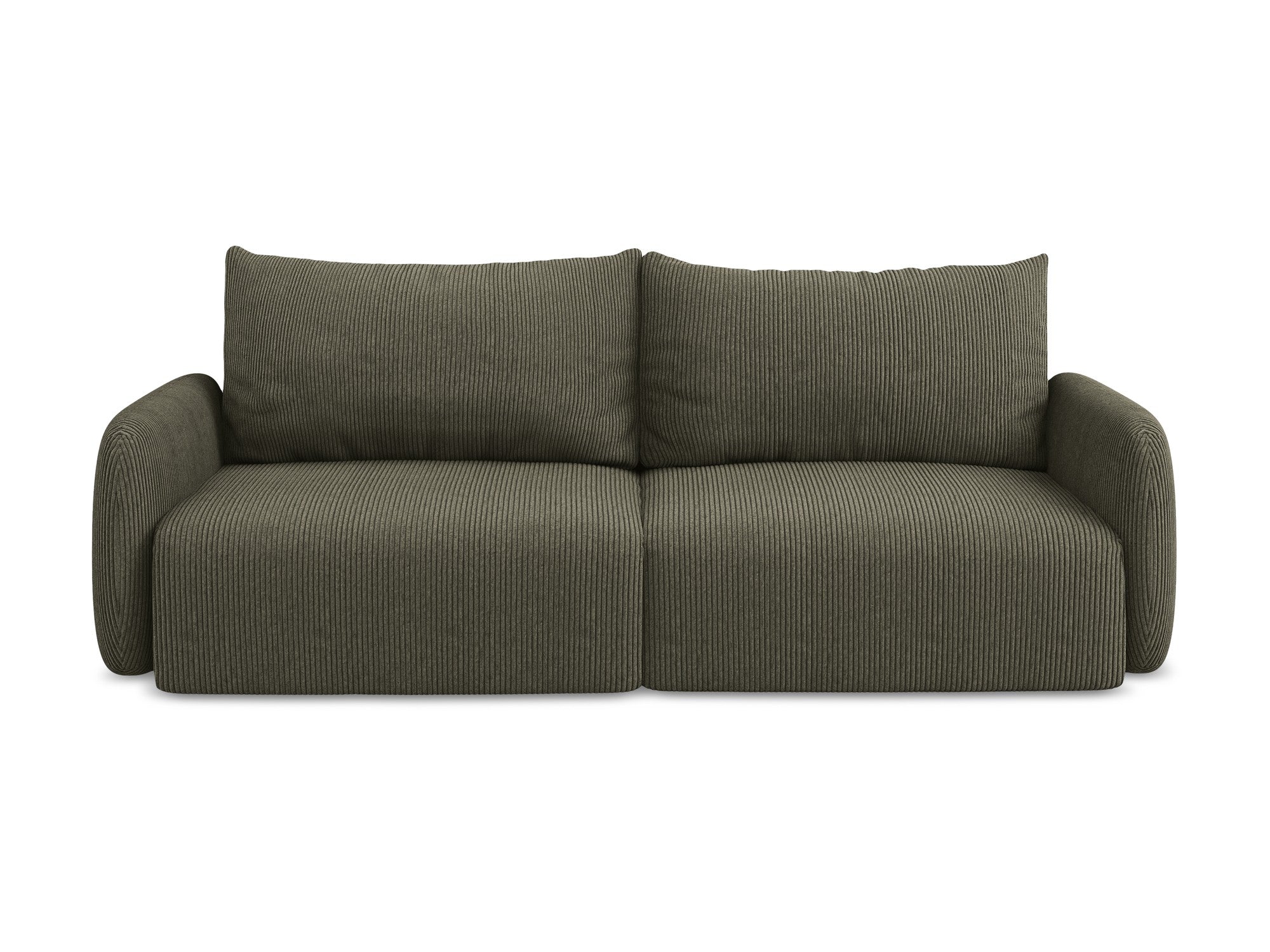 3-Seater Sofa with Sleeping Function KALENA Olive Corduroy