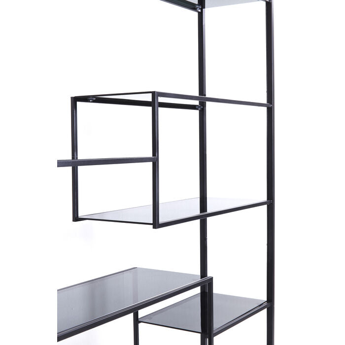 Black loft bookcase
