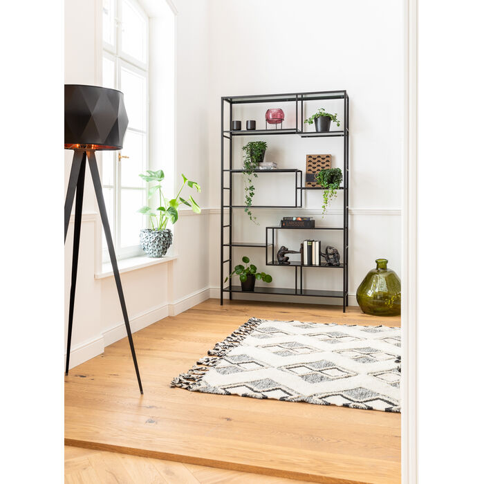 Black loft bookcase