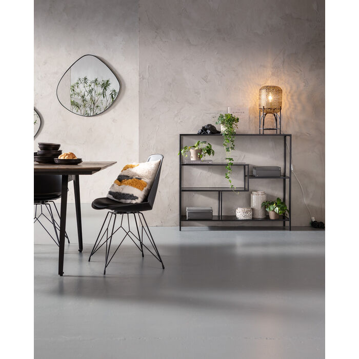 Console with shelves black loft