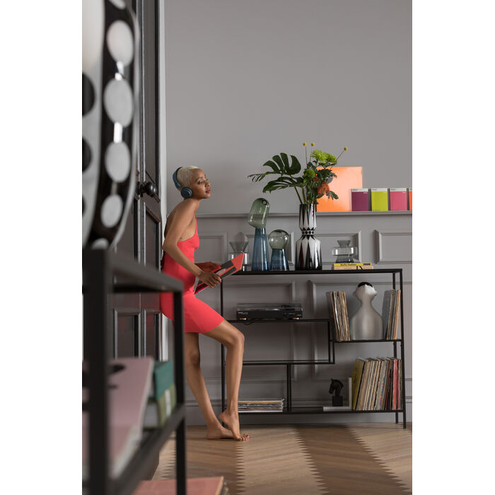 Console with shelves black loft