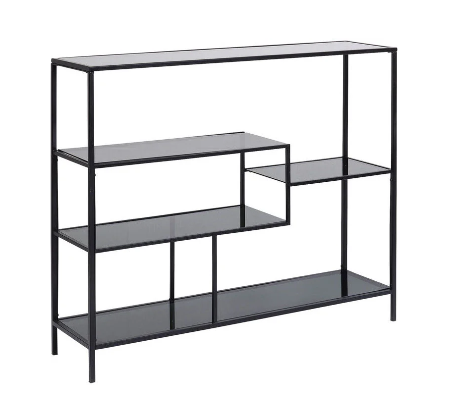 Console with shelves black loft