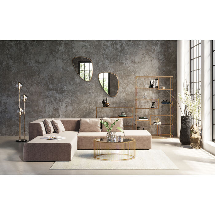 Console with shelves loft golden
