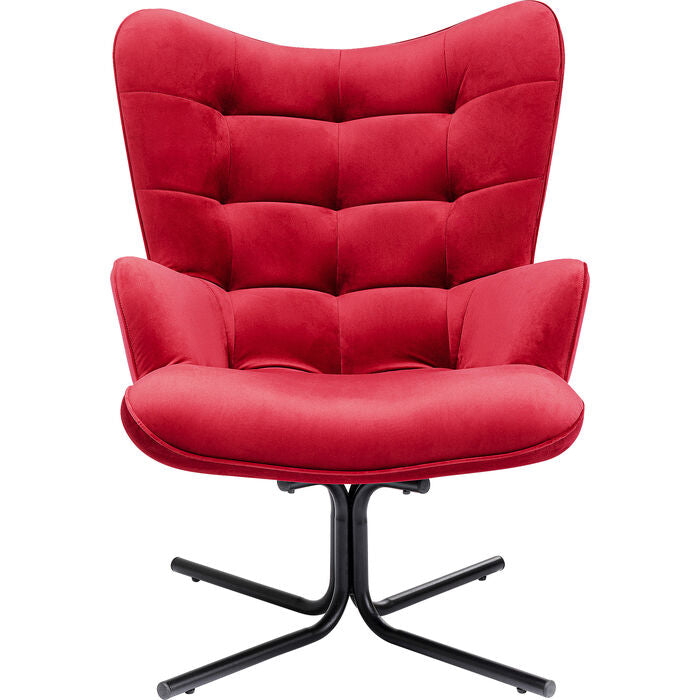 Oscar rotary armchair red velvet