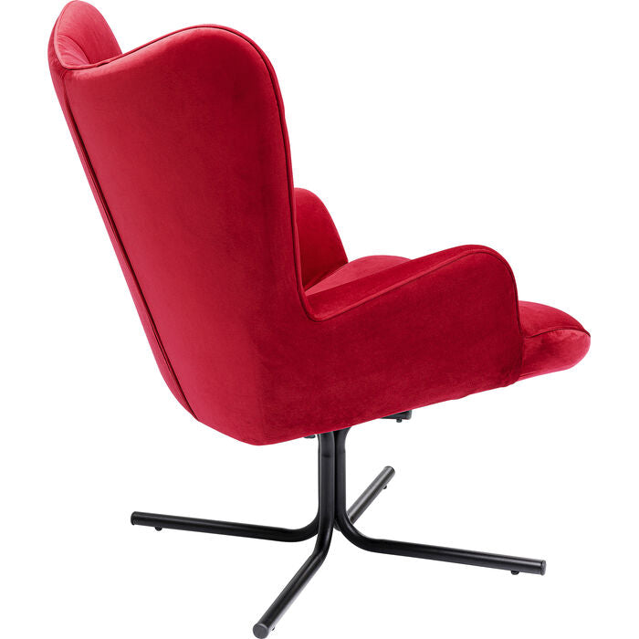 Oscar rotary armchair red velvet