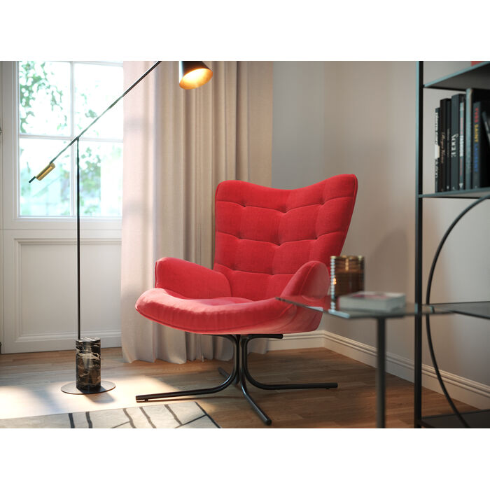 Oscar rotary armchair red velvet
