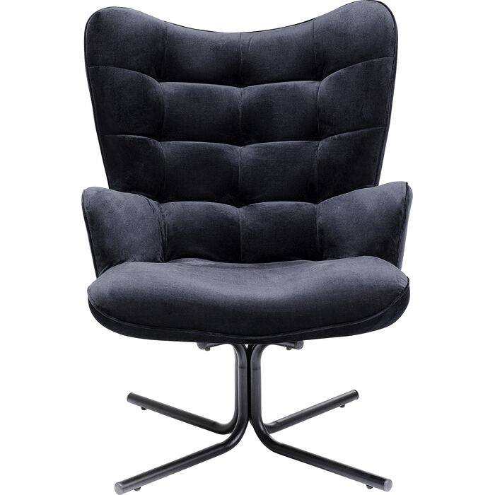 Oscar swivel chair black velvet
