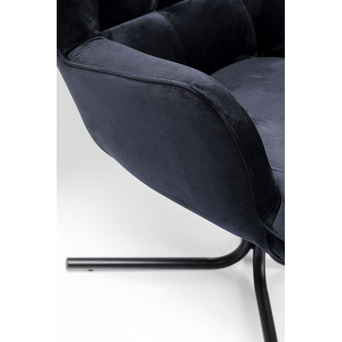 Oscar swivel chair black velvet