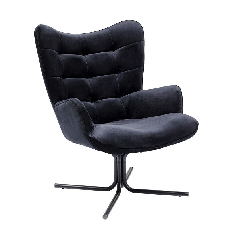 Oscar swivel chair black velvet