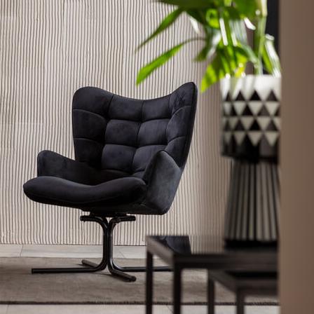 Oscar swivel chair black velvet