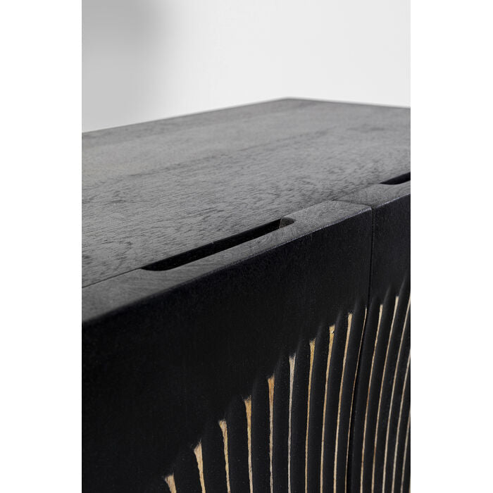 Skříň MADEIRA tmavě hnědé dřevo se zlatým podstavcem