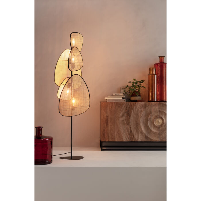 Komoda 4-dveřová MADEIRA z masivního dřeva s černým podstavcem