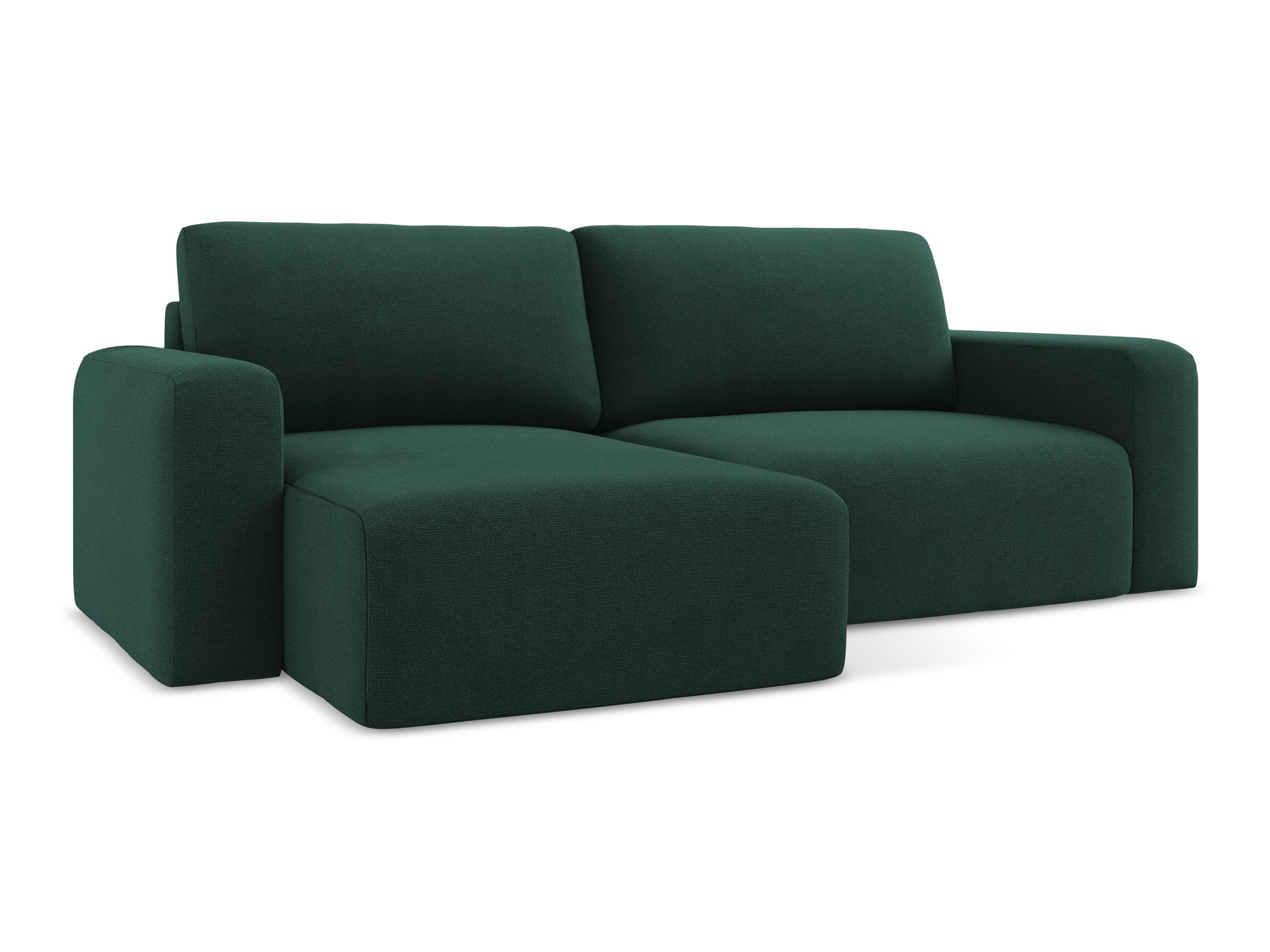 Left-sided corner sofa bed KONA in bottle green
