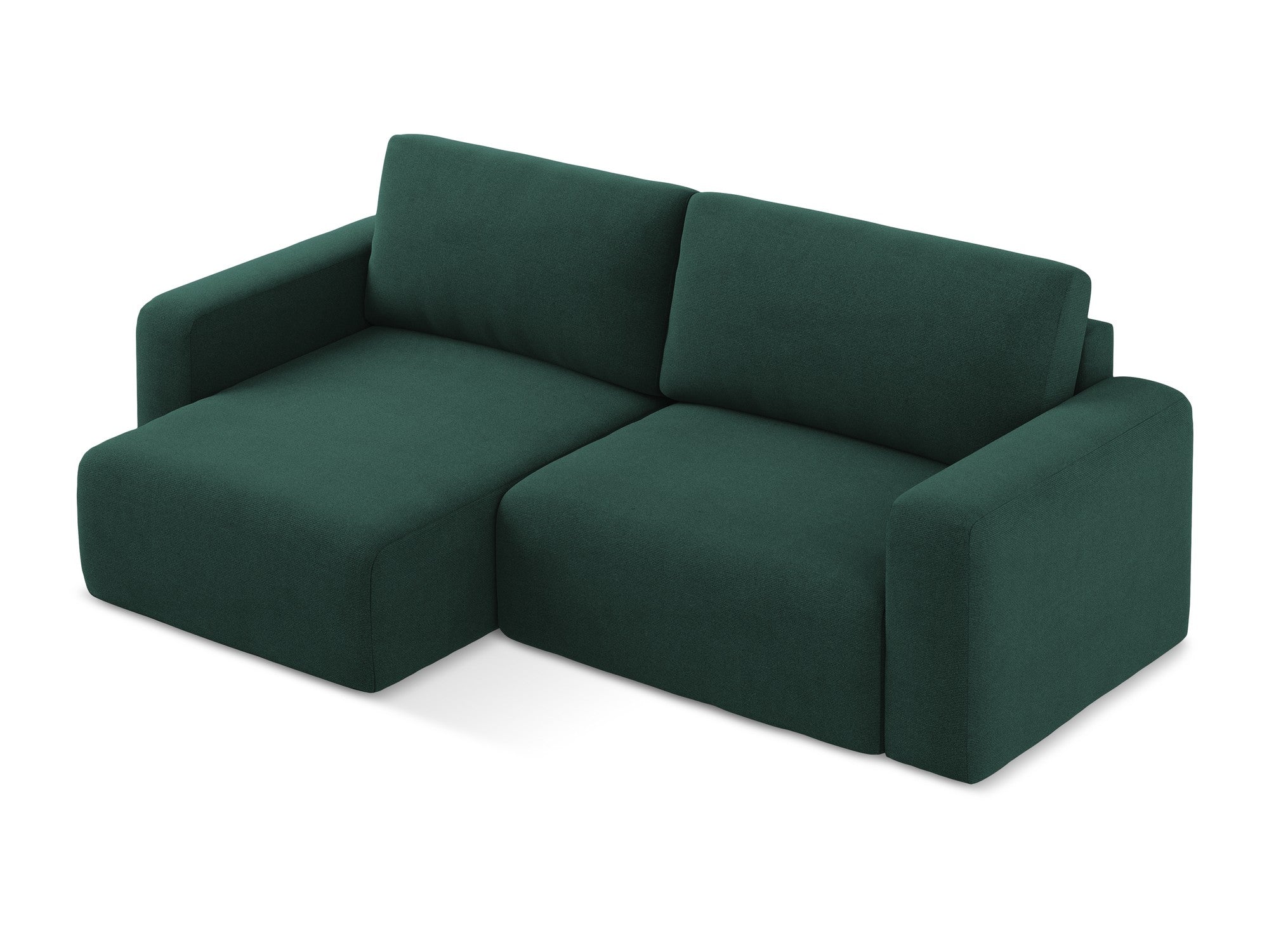 Left-sided corner sofa bed KONA in bottle green