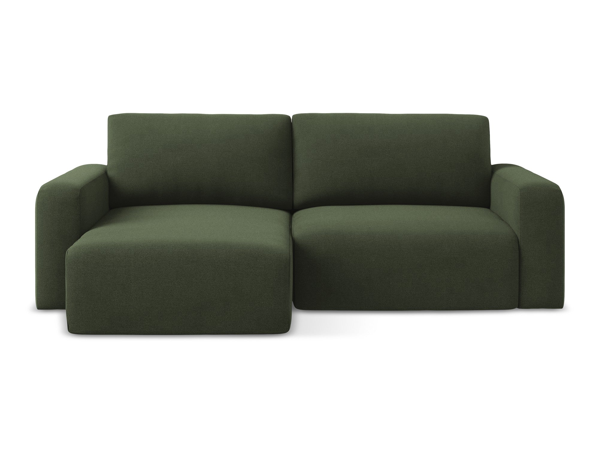 Left-sided corner sofa bed KONA in olive green