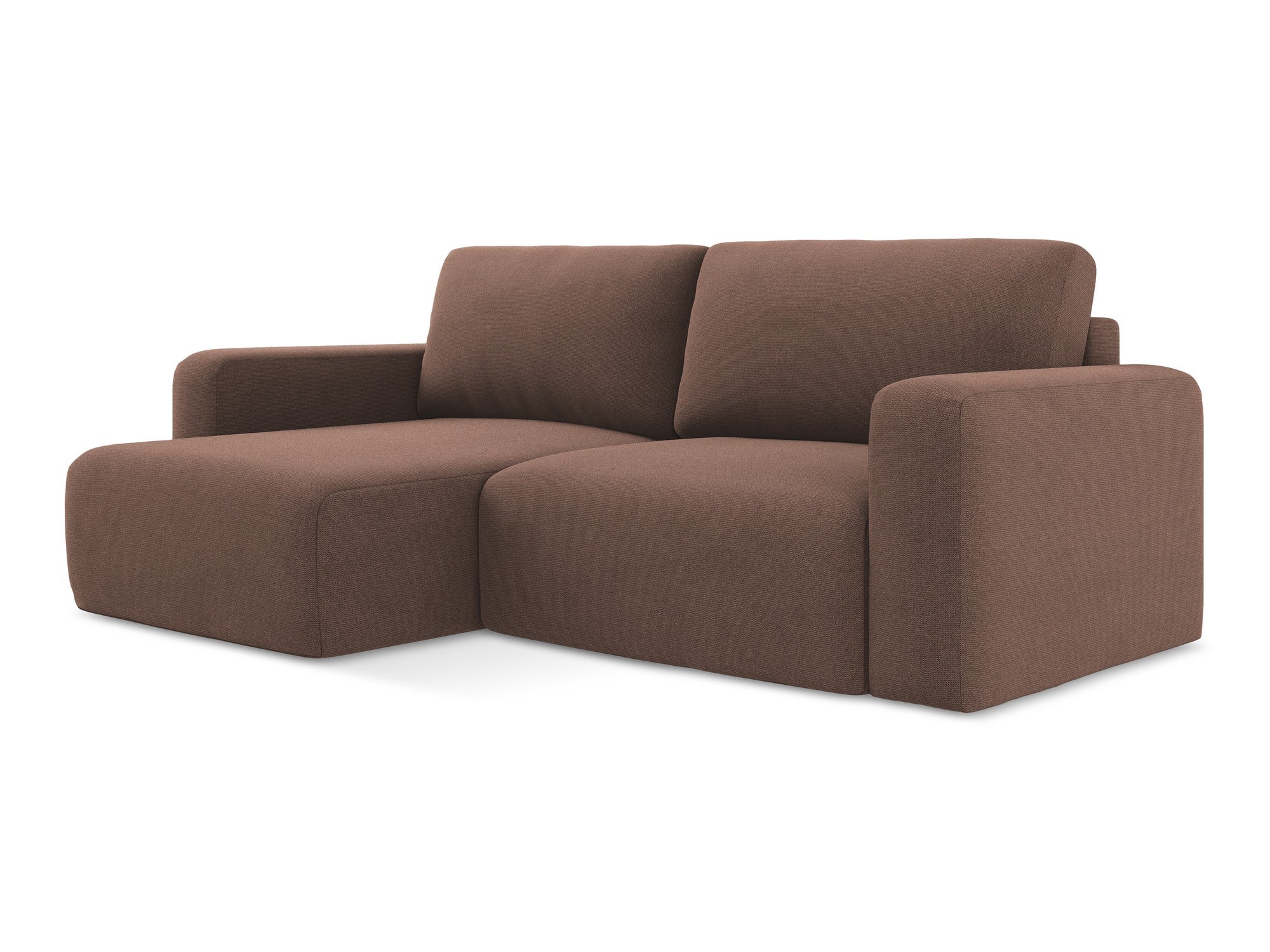 Left-sided corner sofa bed KONA in muted pink