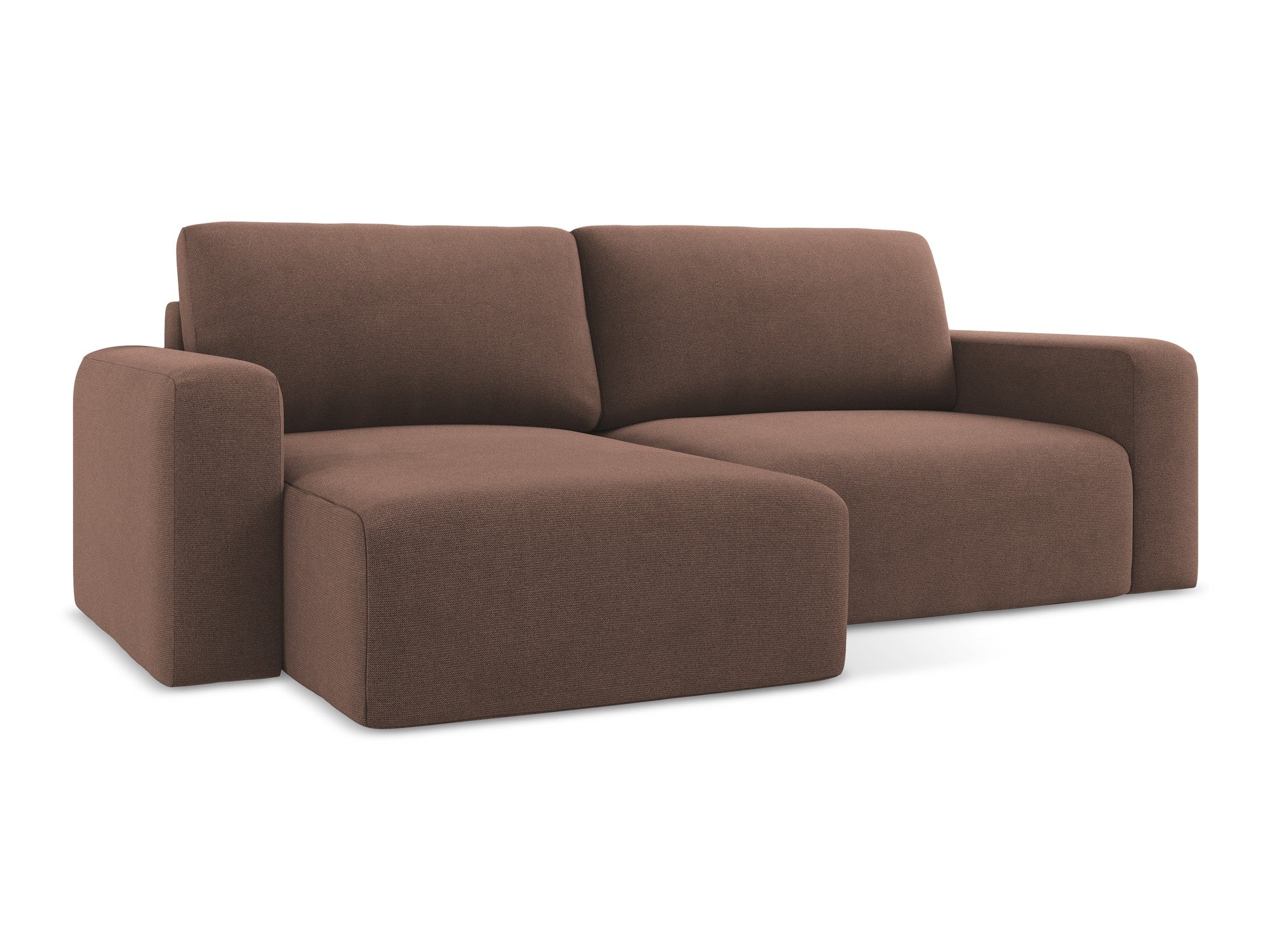 Left-sided corner sofa bed KONA in muted pink