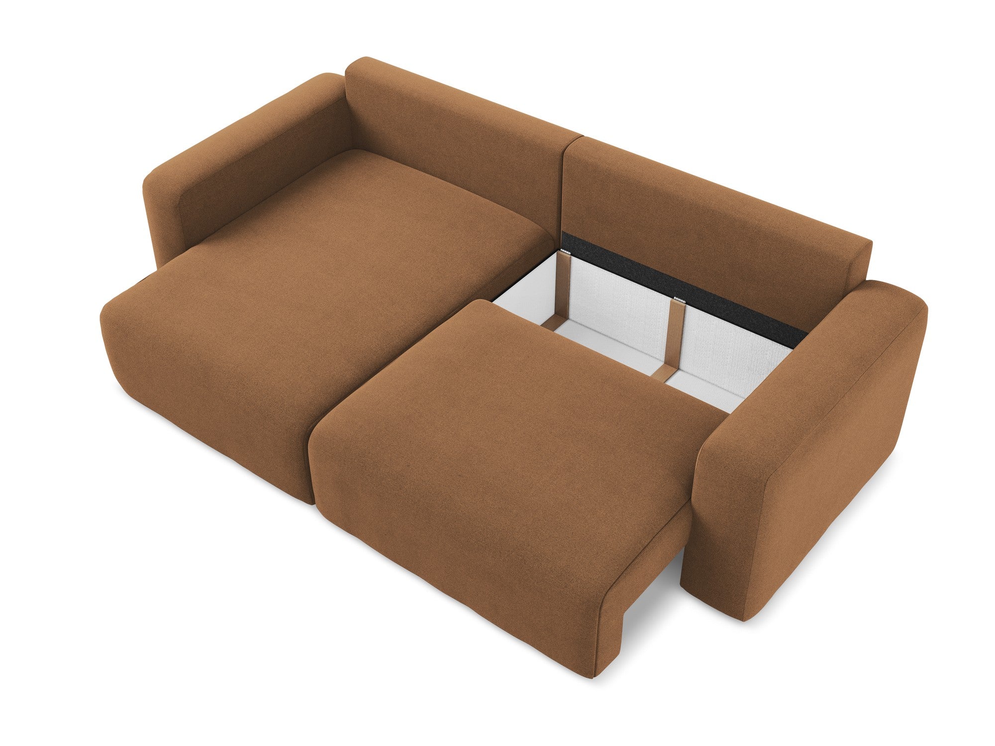 Left-sided corner sofa bed KONA terracotta