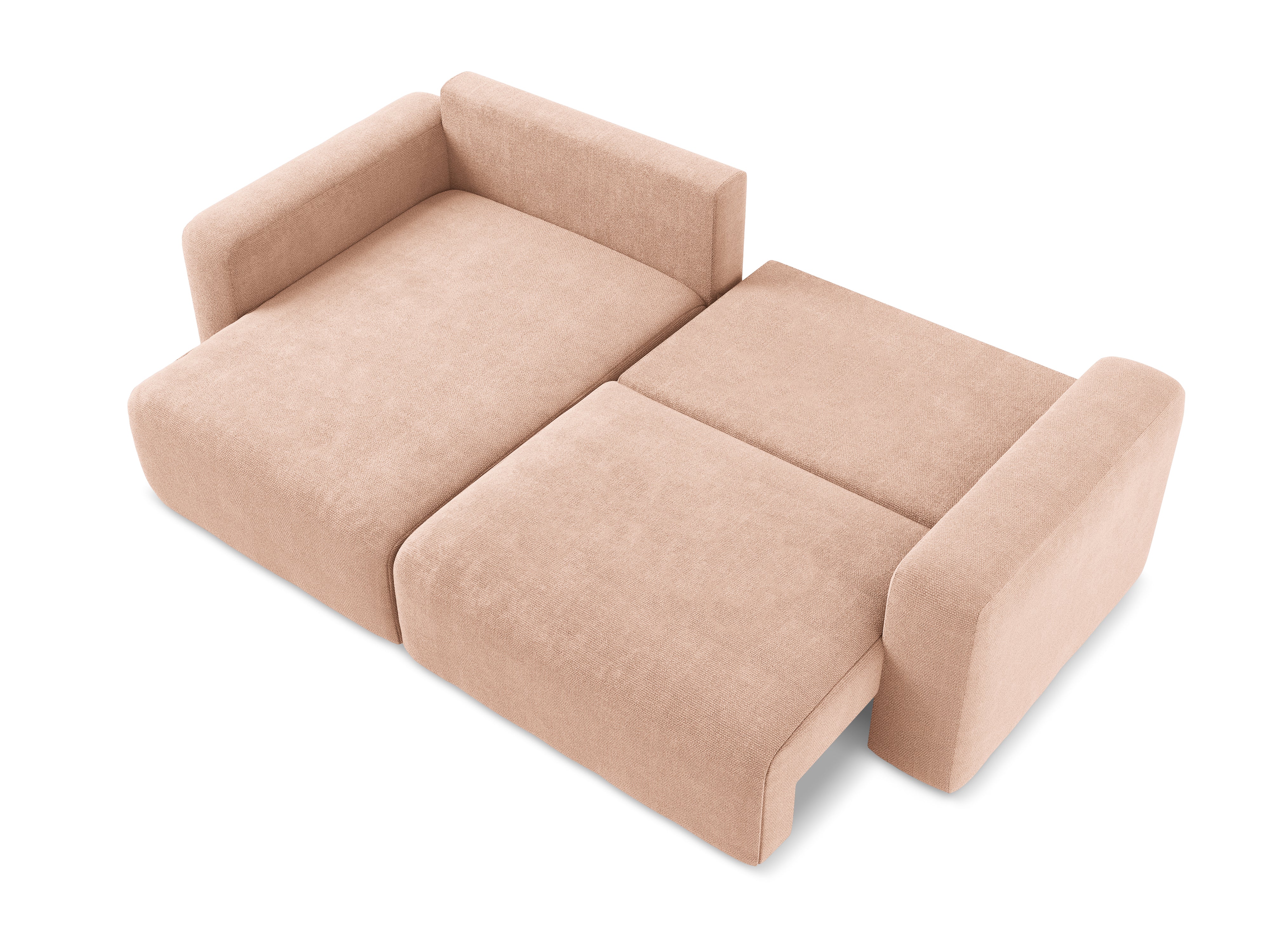 Left-sided corner sofa bed KONA peach chenille