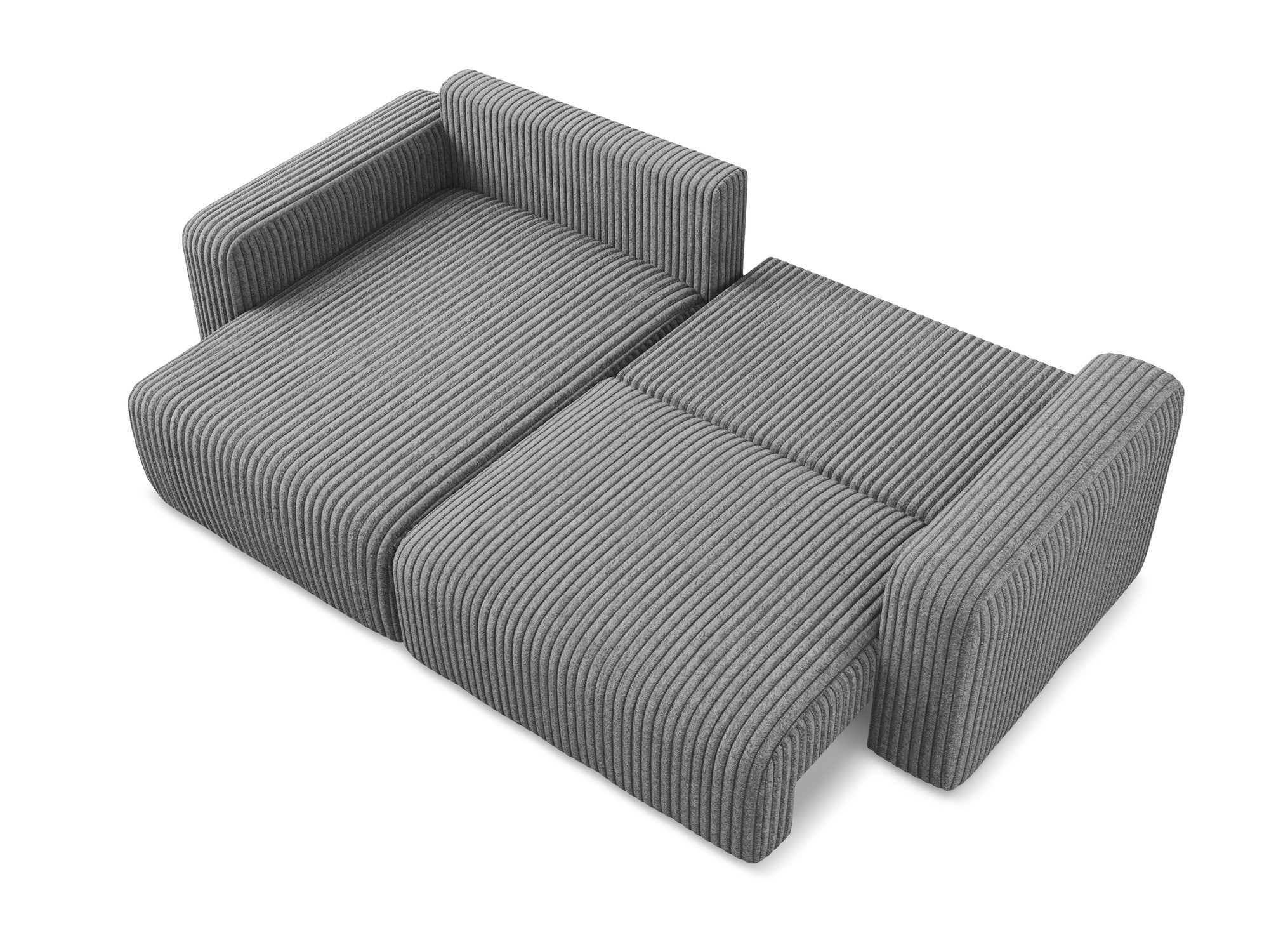 Left-sided corner sofa bed KONA dark gray corduroy