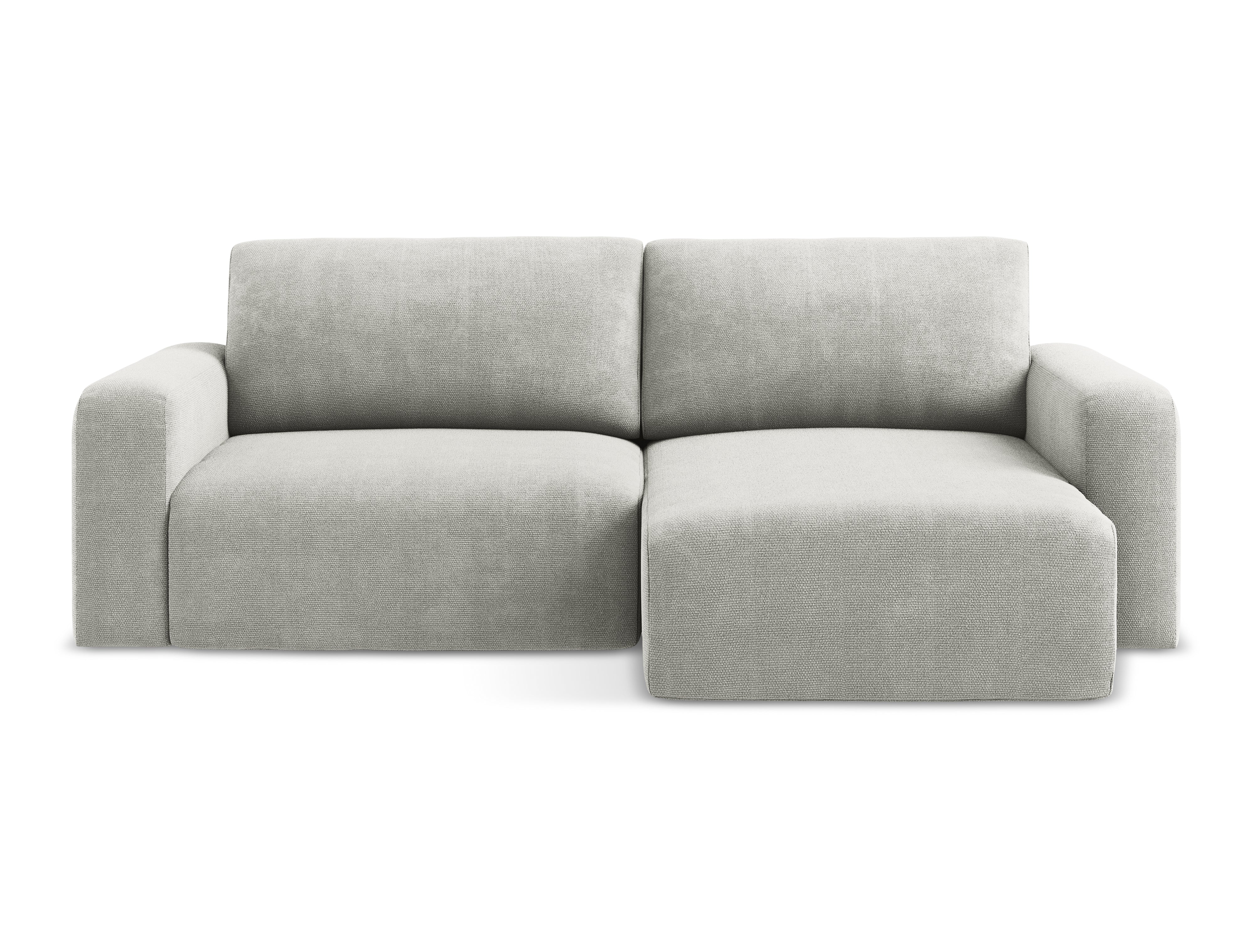 Pravostranný rohový gauč s funkcí spaní KONA světle šedý šenil