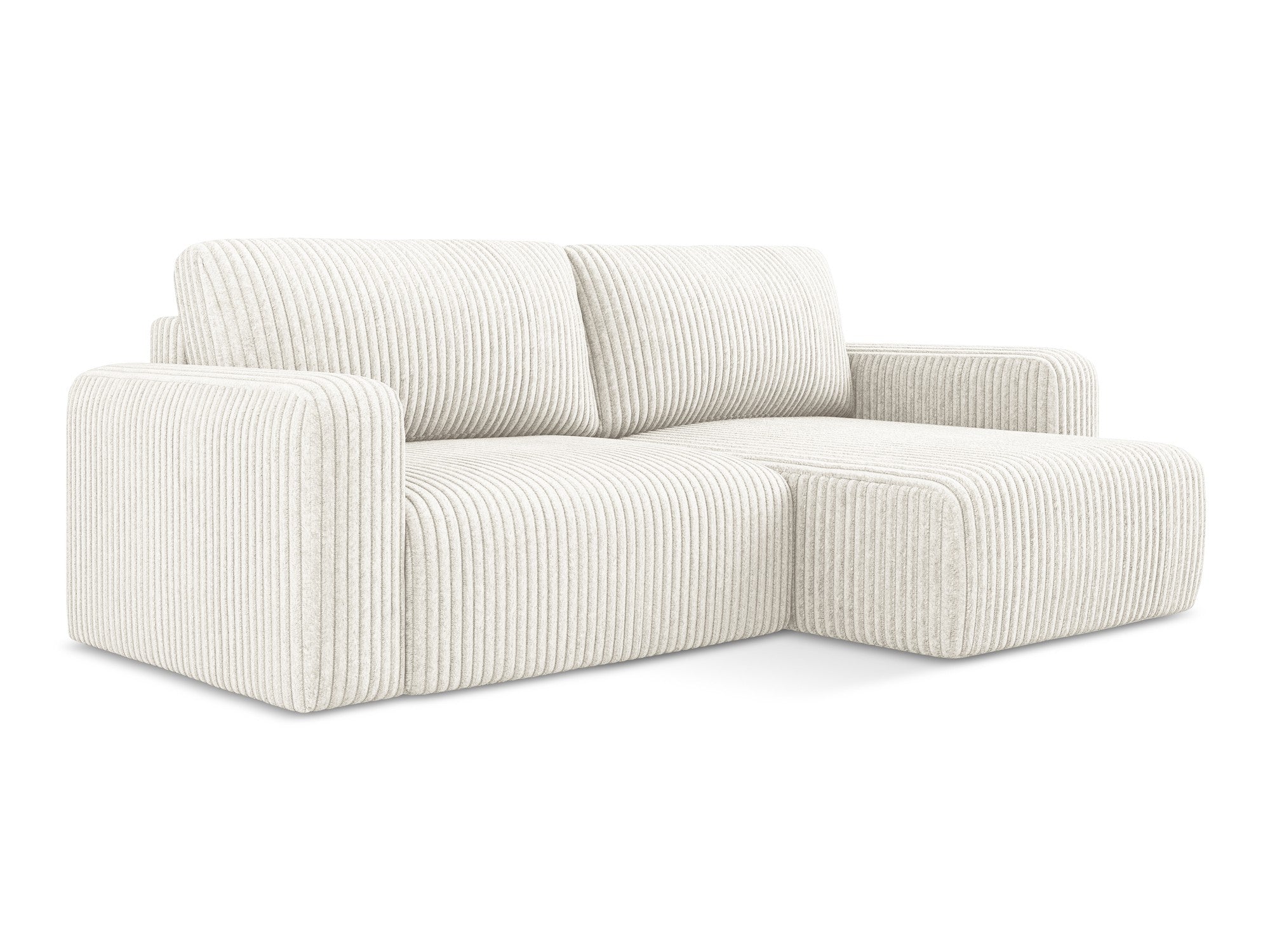 Right-facing corner sofa bed KONA light beige corduroy