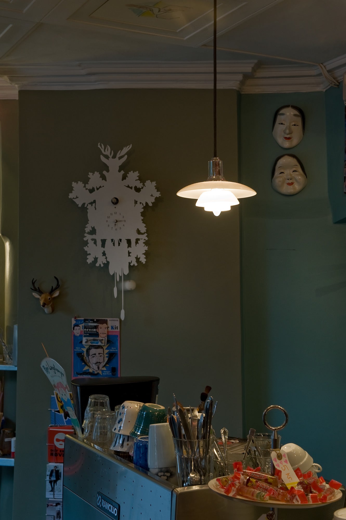 PH 2/1 pendant lamp white with chrome finish