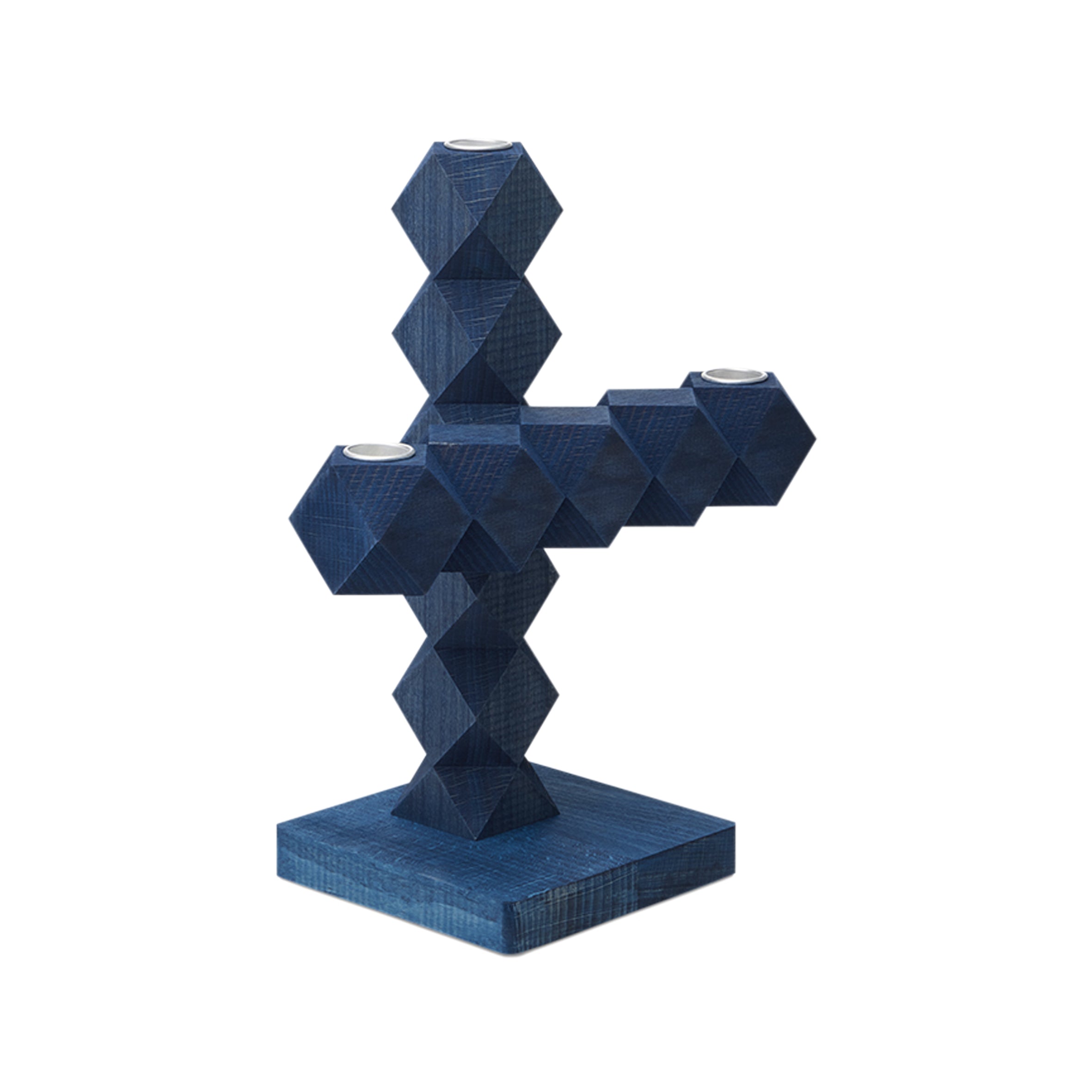 Svícen CLEAN CUT modrý