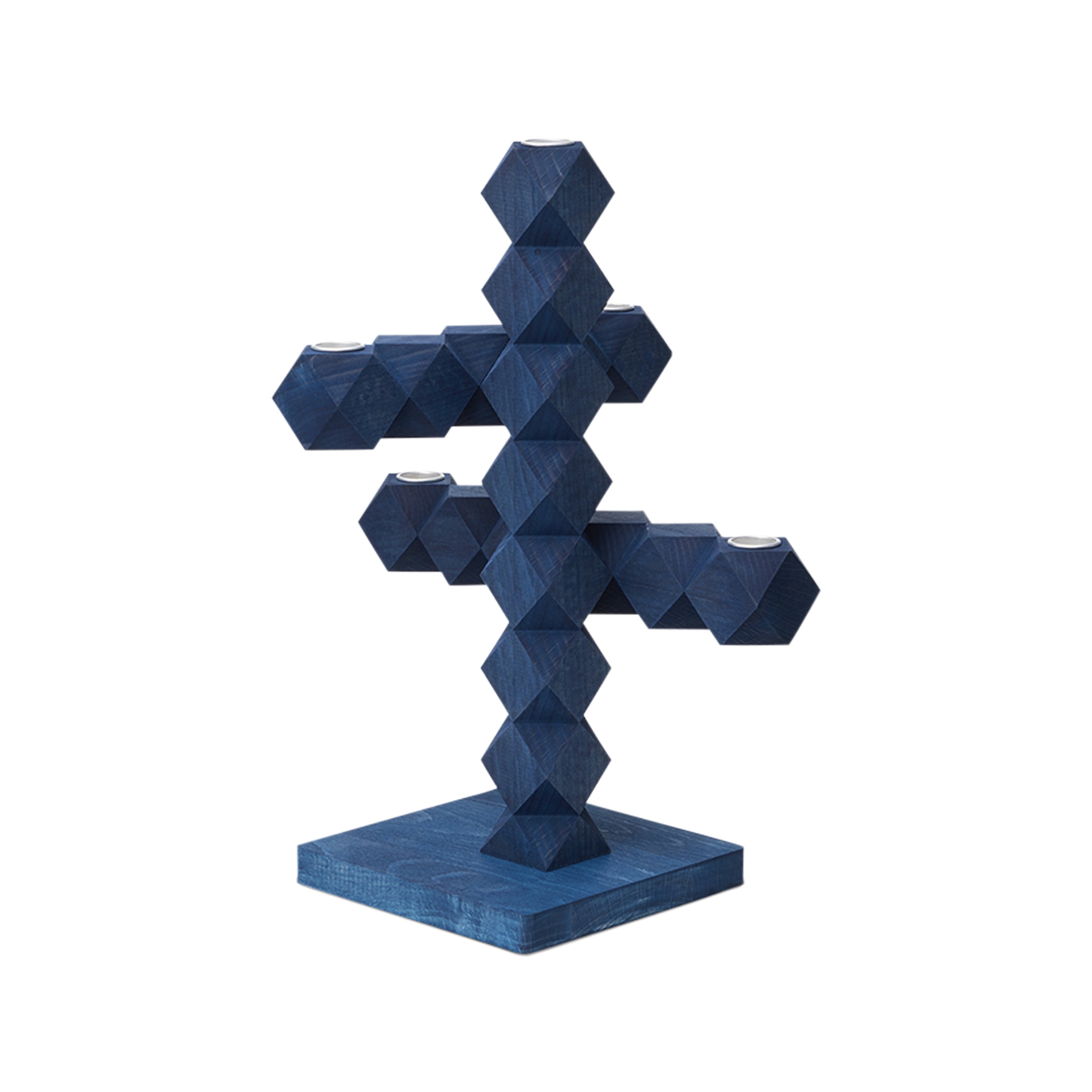 Svícen CLEAN CUT modrý