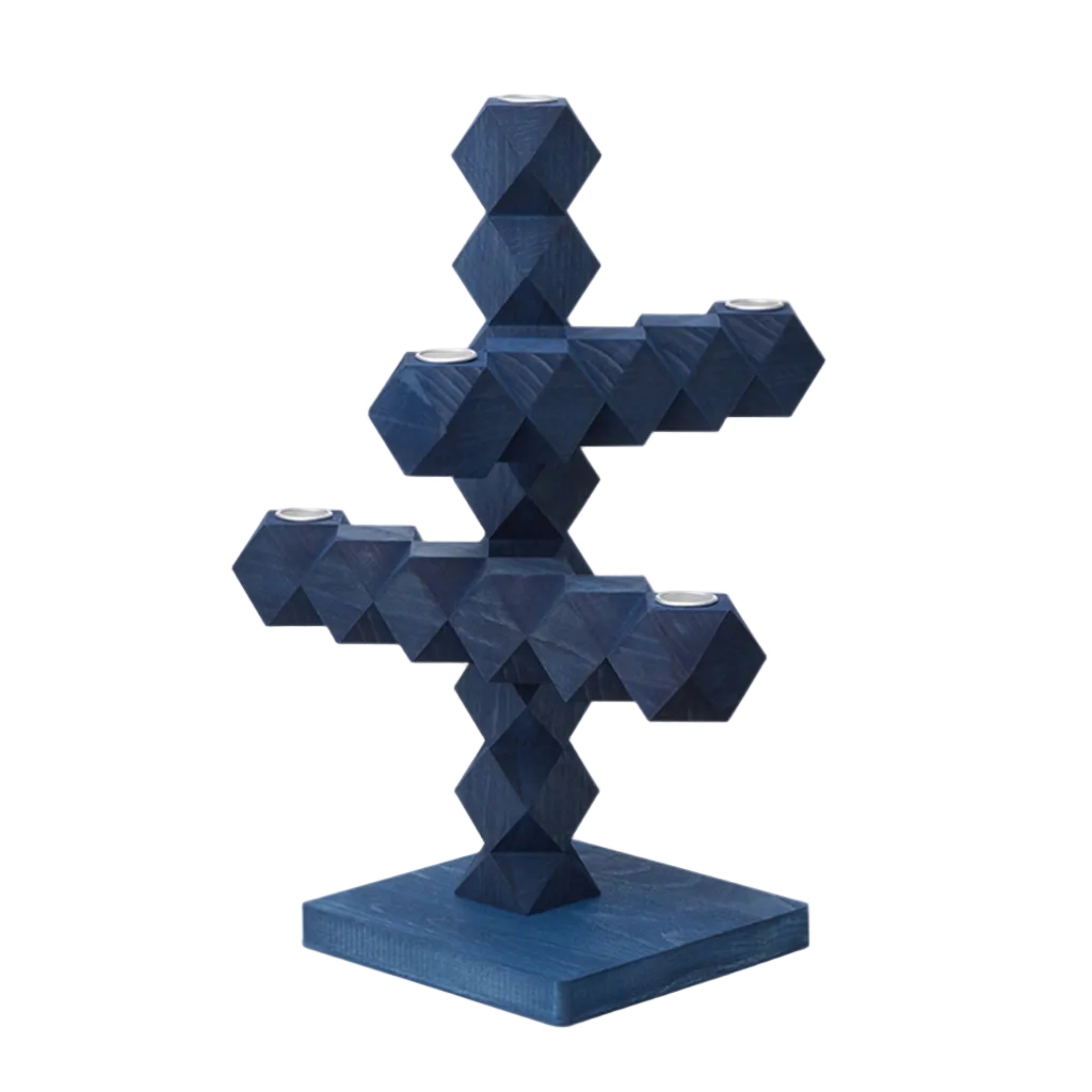 Svícen CLEAN CUT modrý