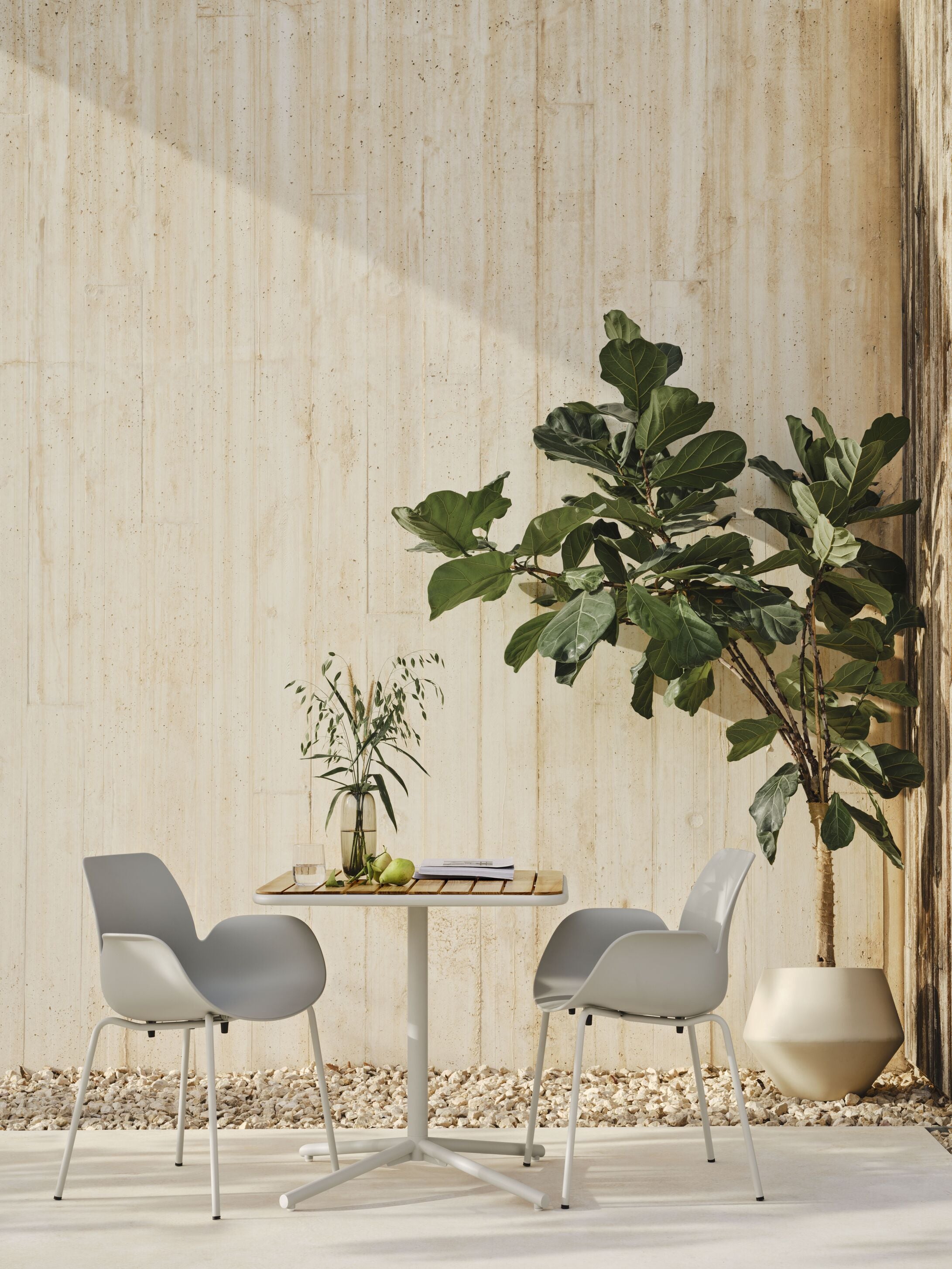 Outdoor chair with armrests SEED gray