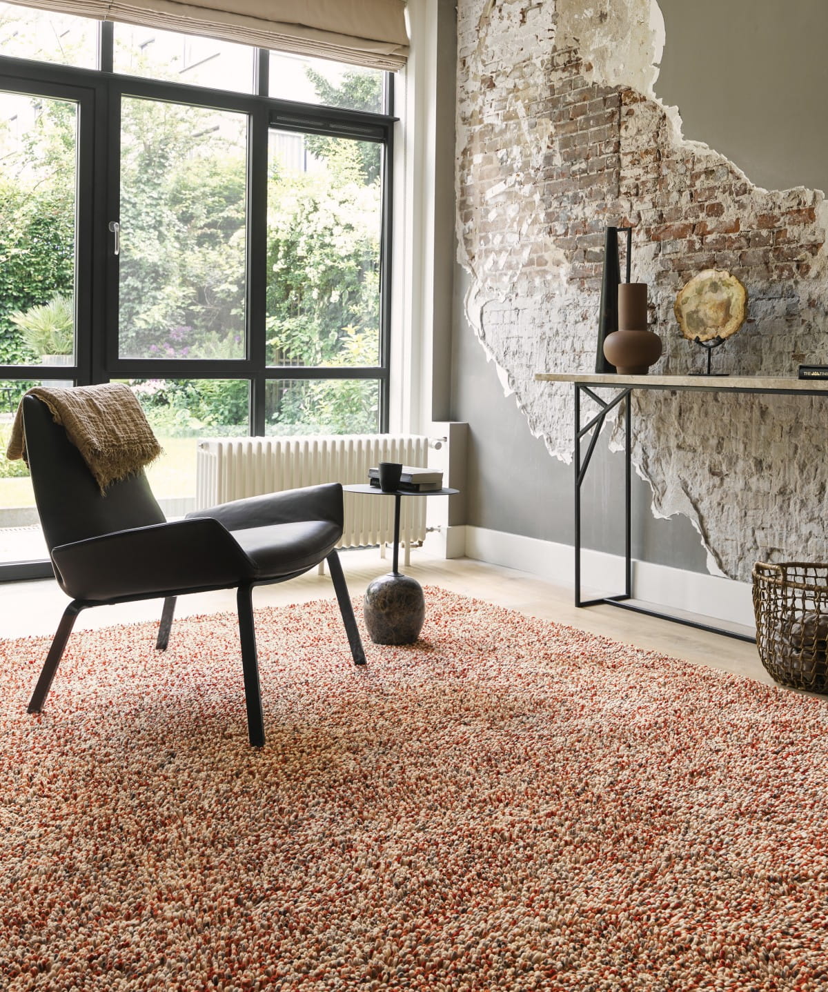 POP ART orange carpet with long pile